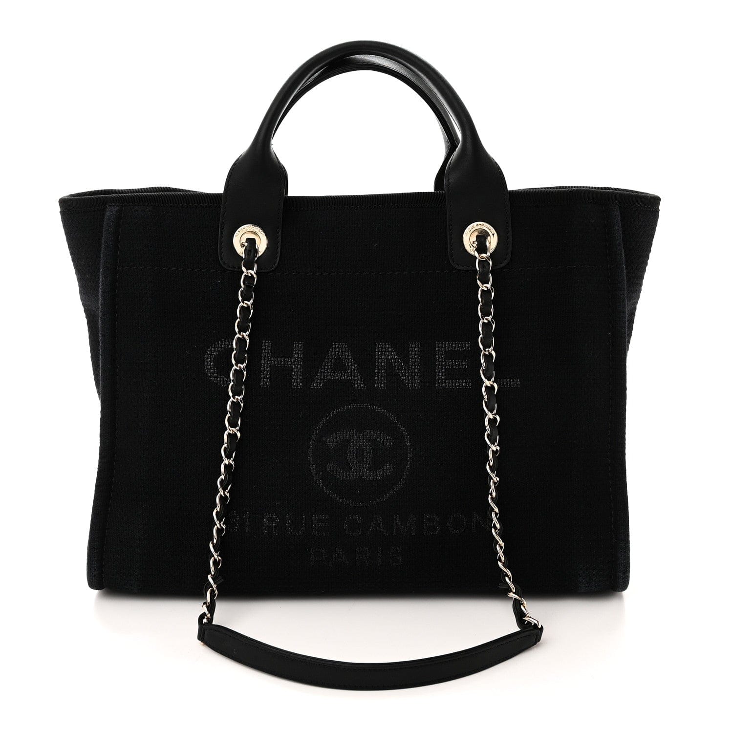 Chanel Mixed Fibers Small Deauville Tote Black