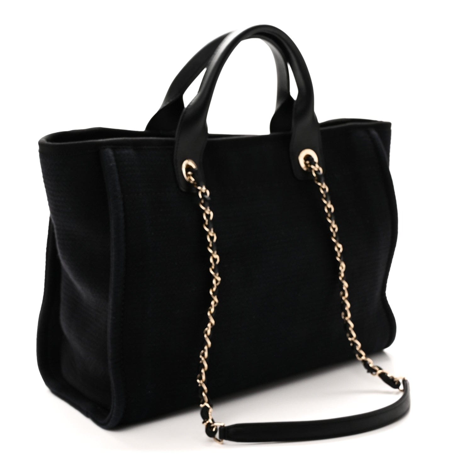 Chanel Mixed Fibers Small Deauville Tote Black