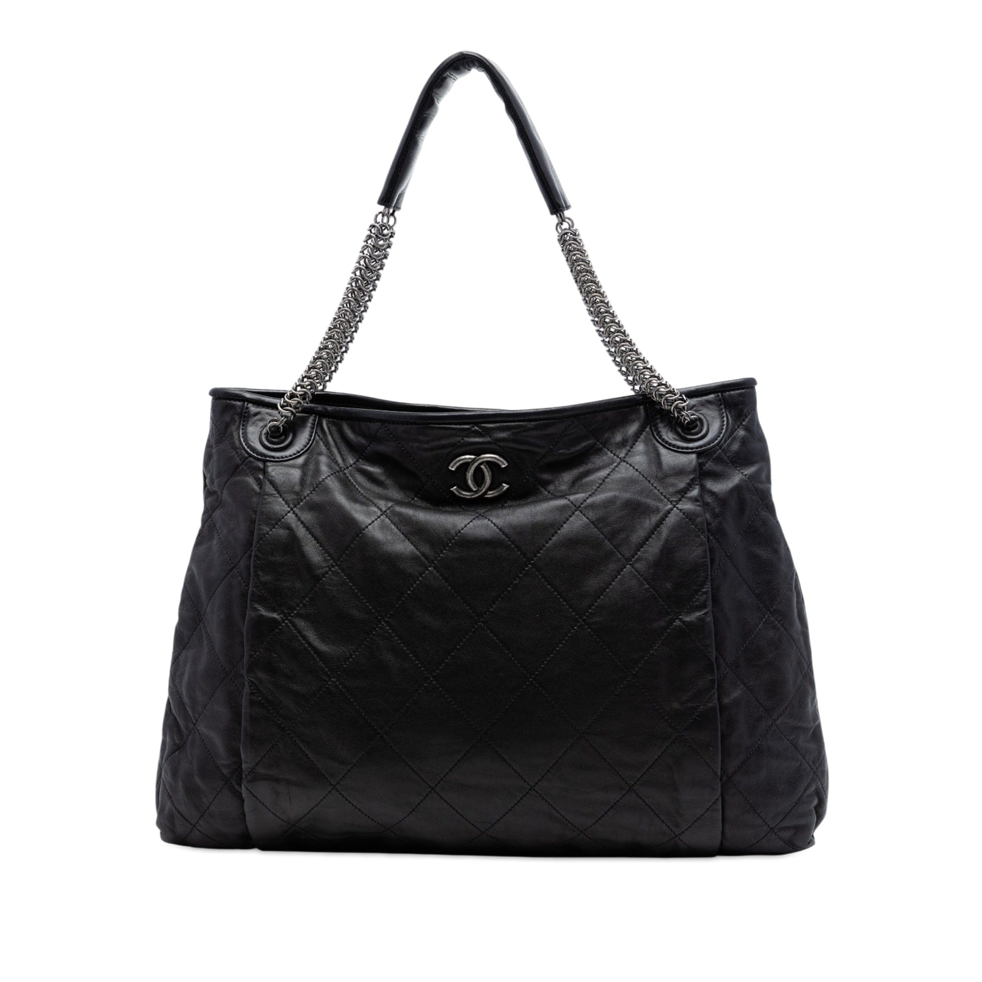 Chanel CC Quilted Lambskin Chain Shopping Tote