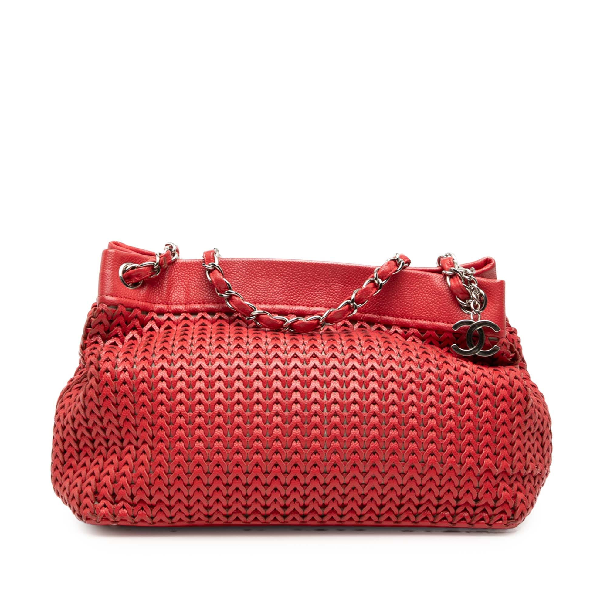 Chanel Woven Caviar CC Charm Tote
