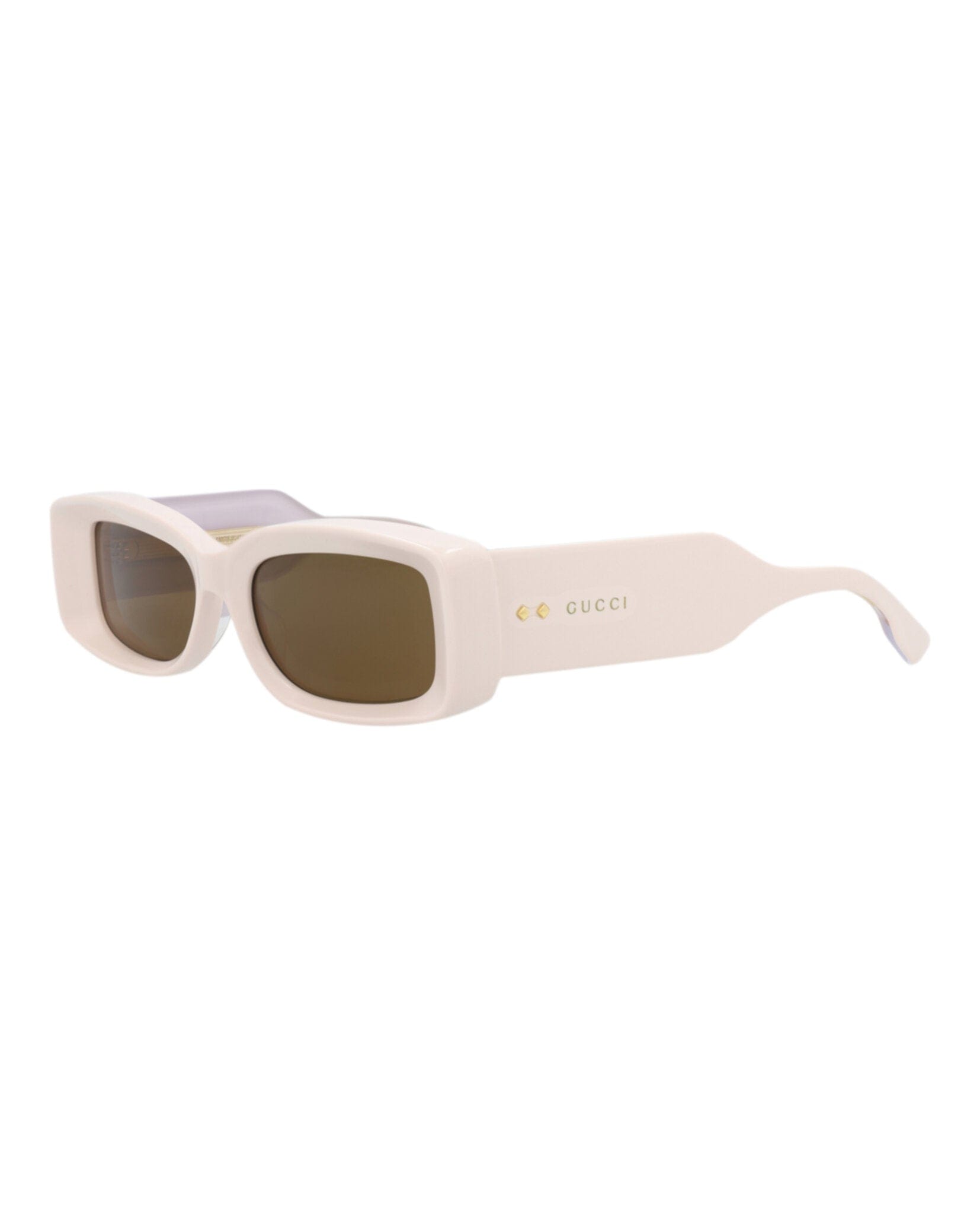 Gucci Womens Square/Rectangle Ivory Ivory Brown Fashion Designer Eyewear