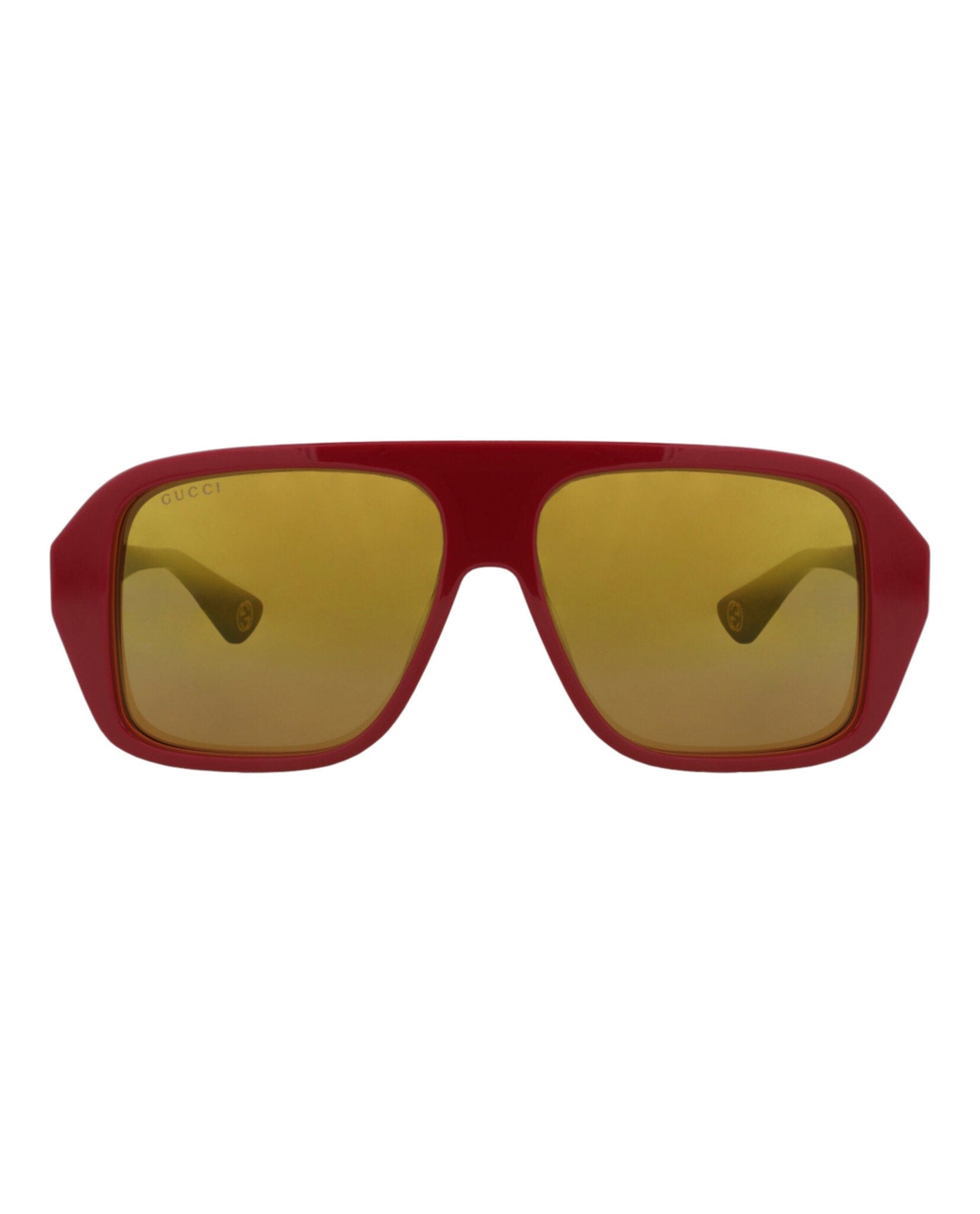 Gucci Mens Aviator Red Red Gold Fashion Designer Eyewear