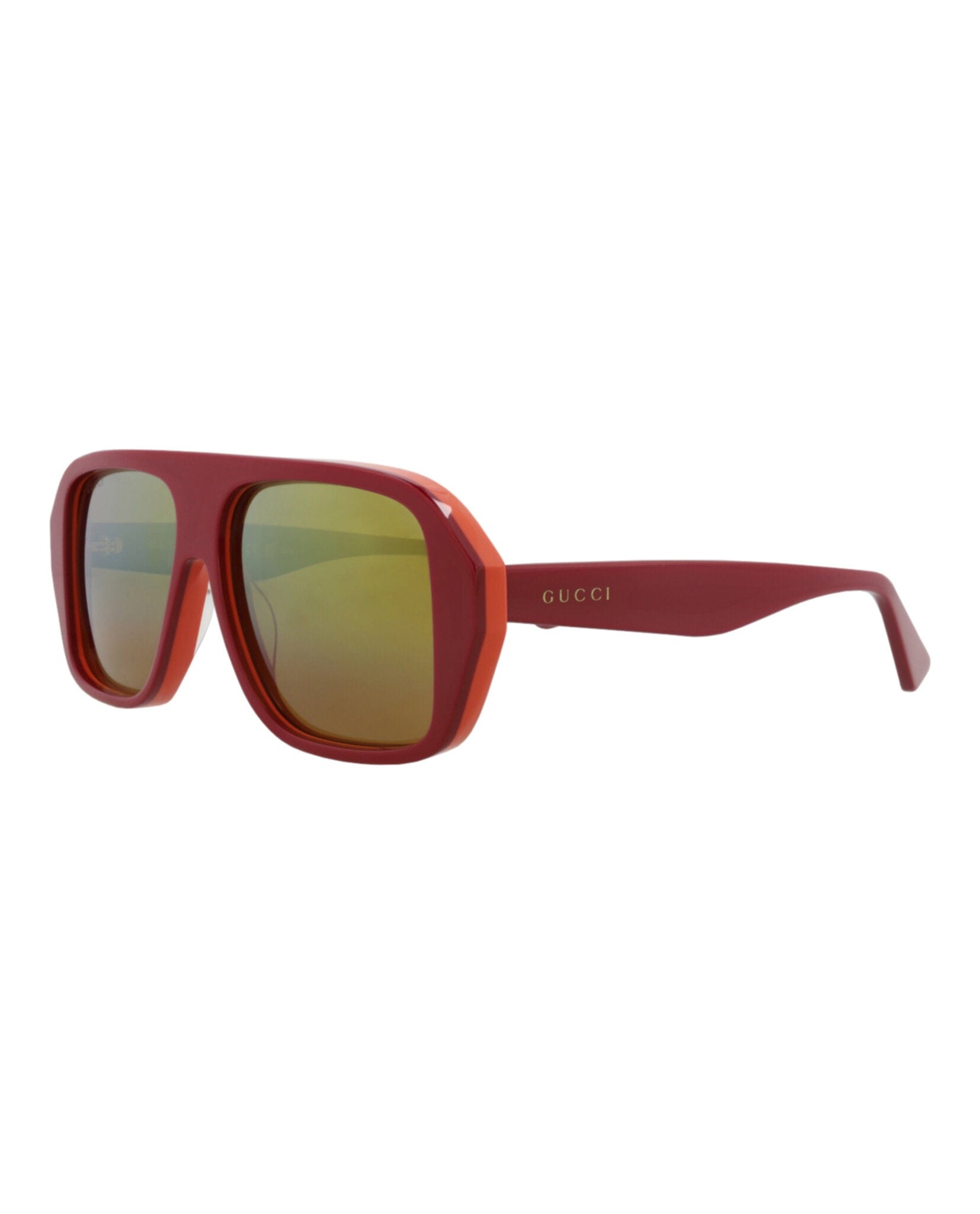 Gucci Mens Aviator Red Red Gold Fashion Designer Eyewear