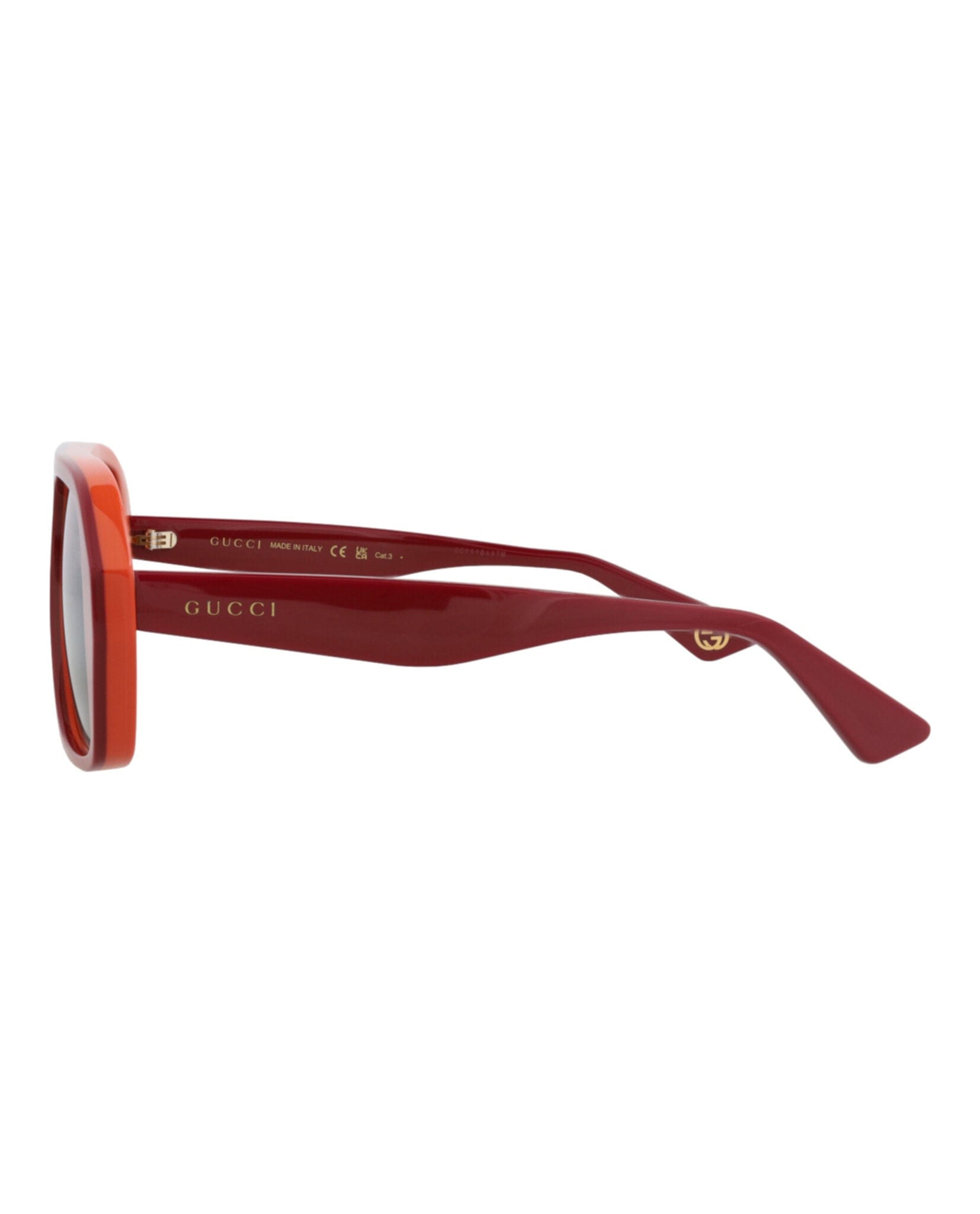 Gucci Mens Aviator Red Red Gold Fashion Designer Eyewear