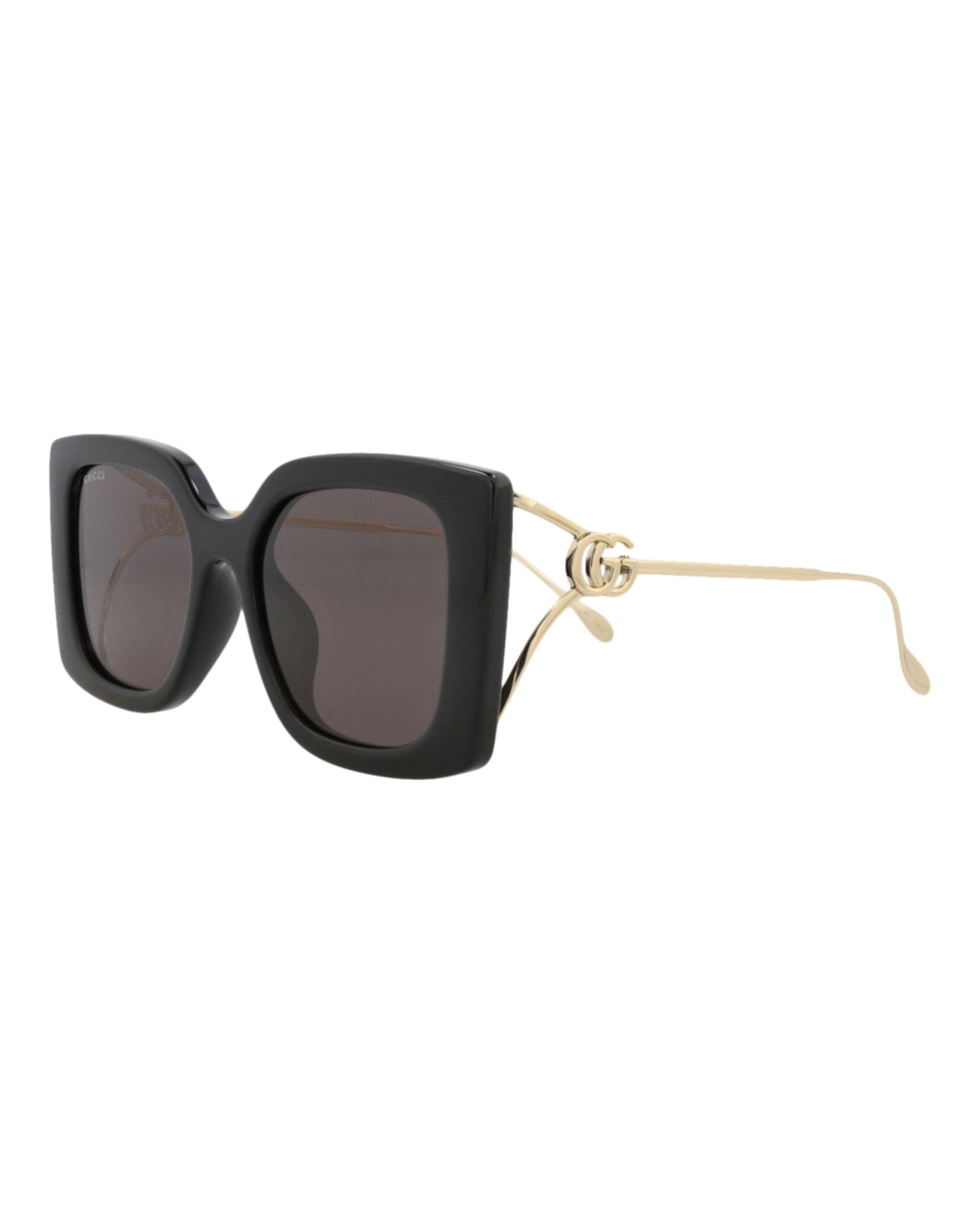 Gucci Womens Square/Rectangle Black Gold Grey Fashion Designer Eyewear