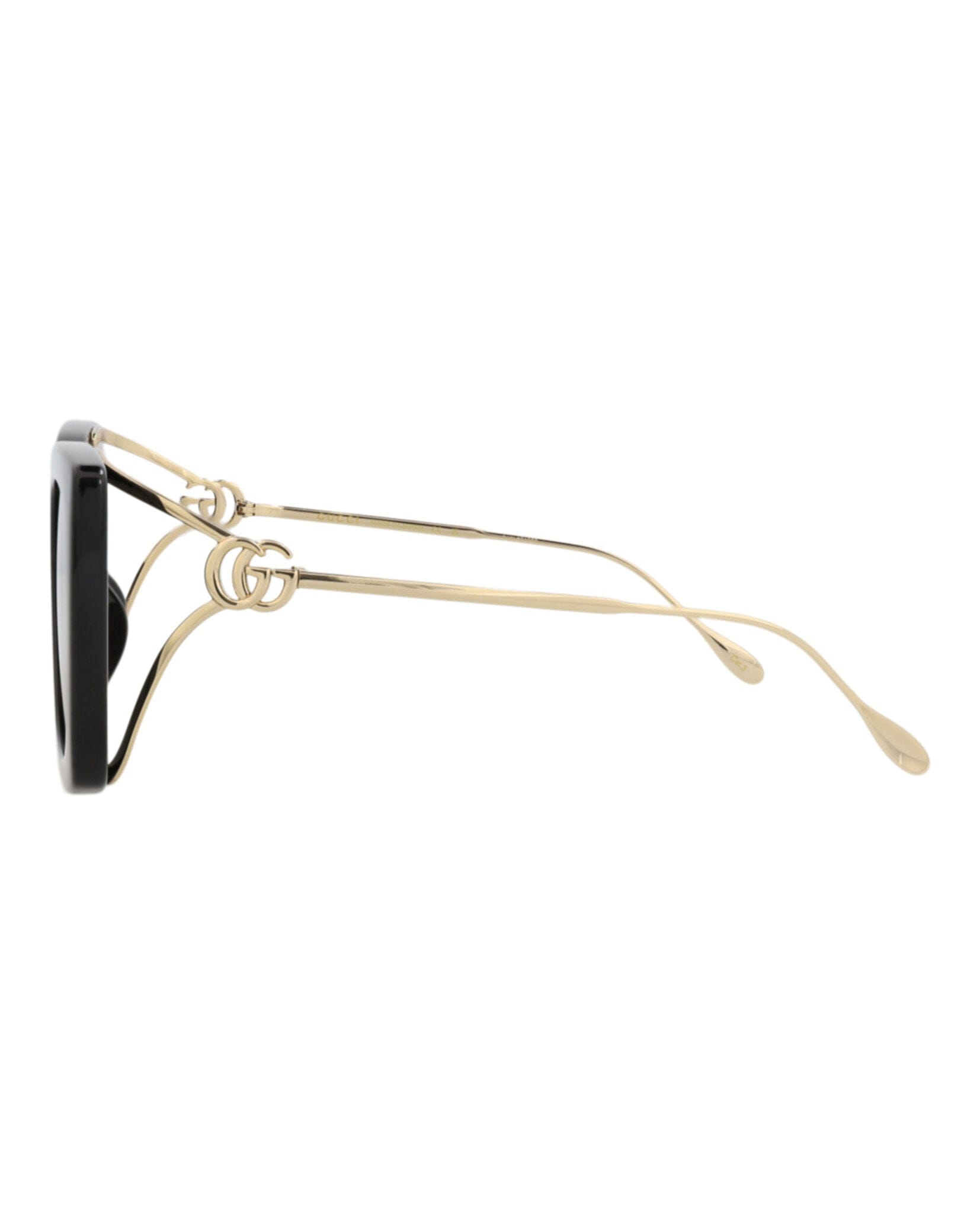 Gucci Womens Square/Rectangle Black Gold Grey Fashion Designer Eyewear