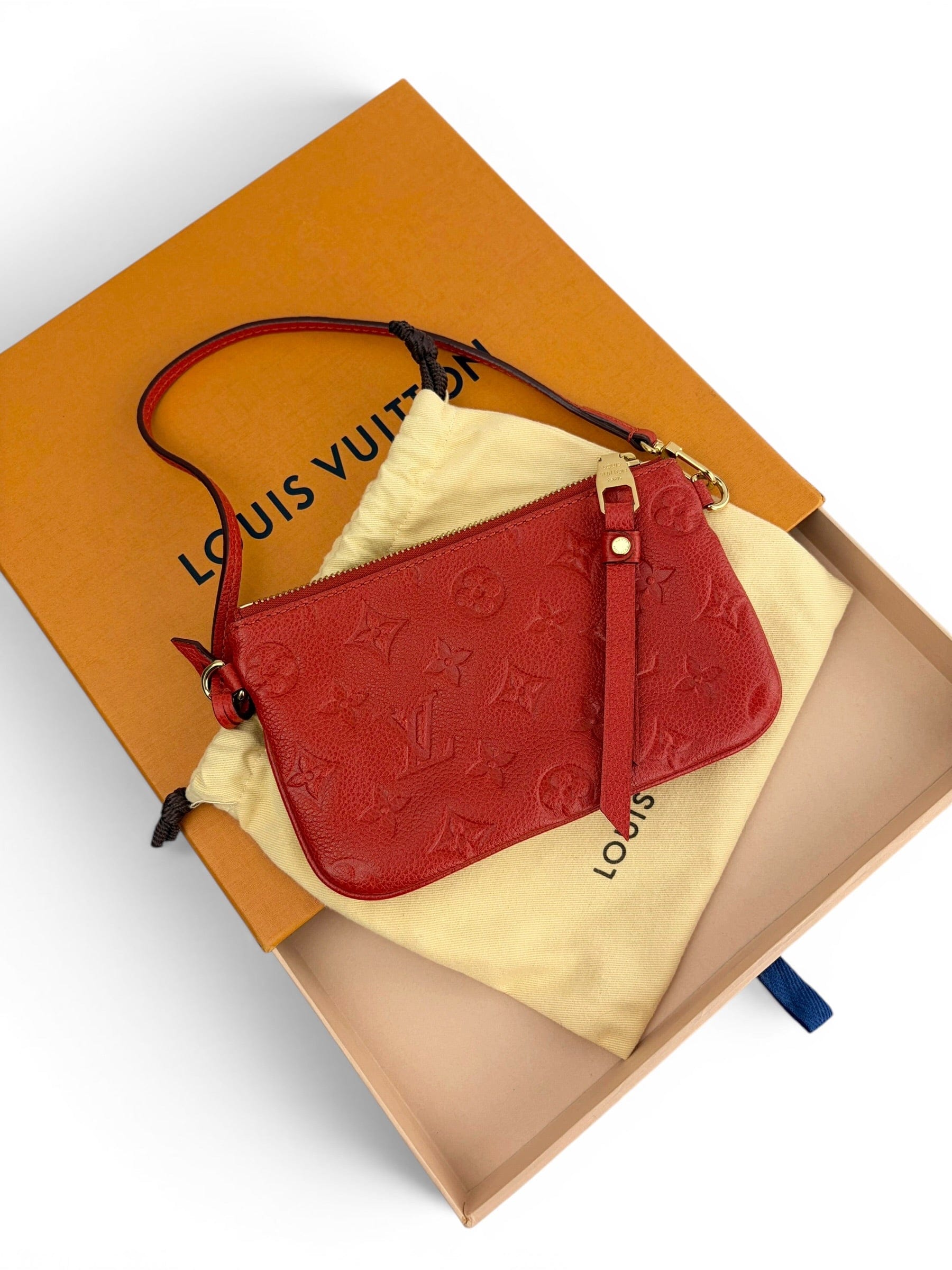 Louis Vuitton Red Empreinte Zip Wristlet