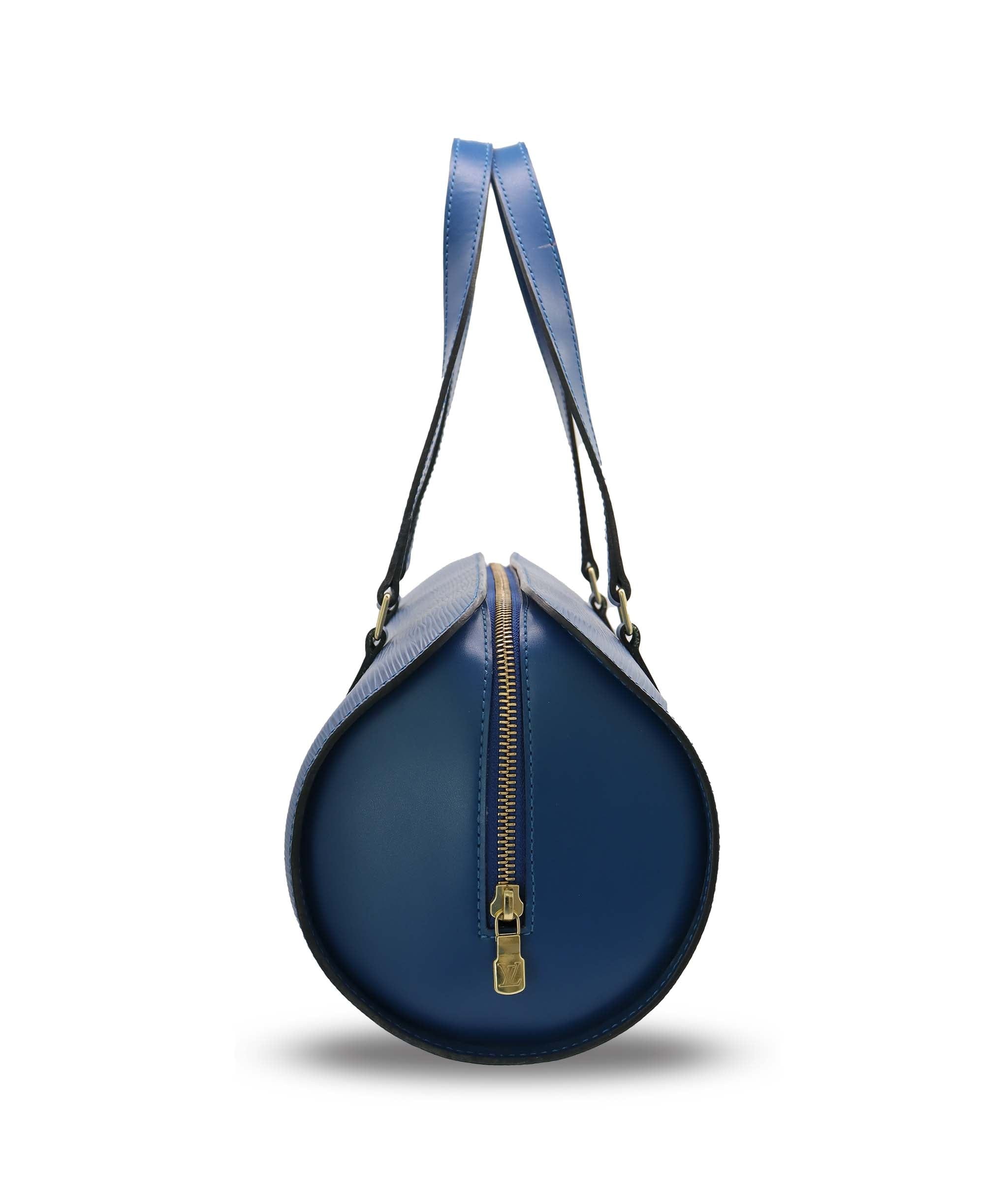 LOUIS VUITTON Epi Soufflot Hand Bag Blue M52225 LV Auth 139328 139328