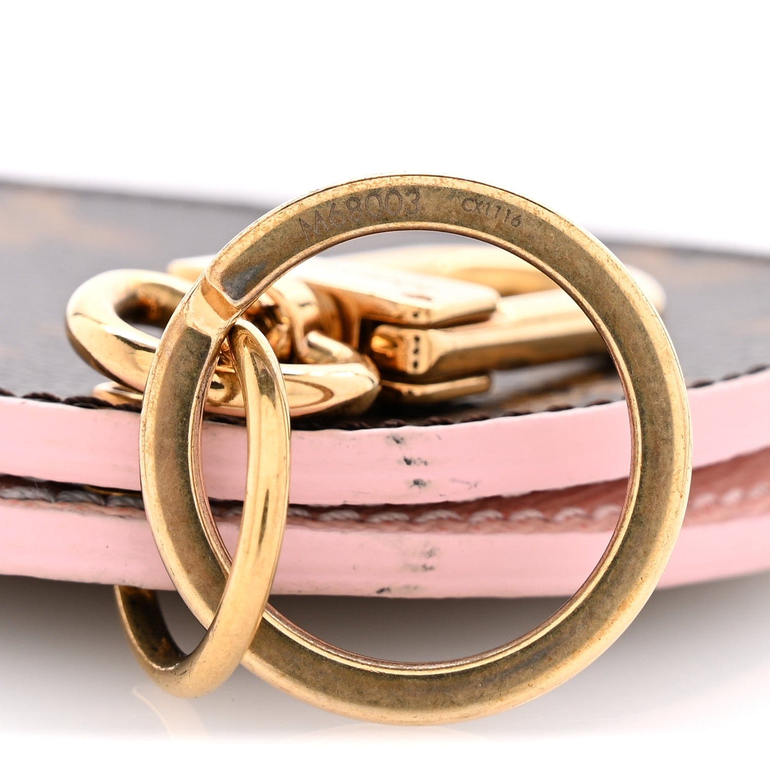 Louis Vuitton Monogram LV Mirror Bag Charm Key Holder Rose Ballerine