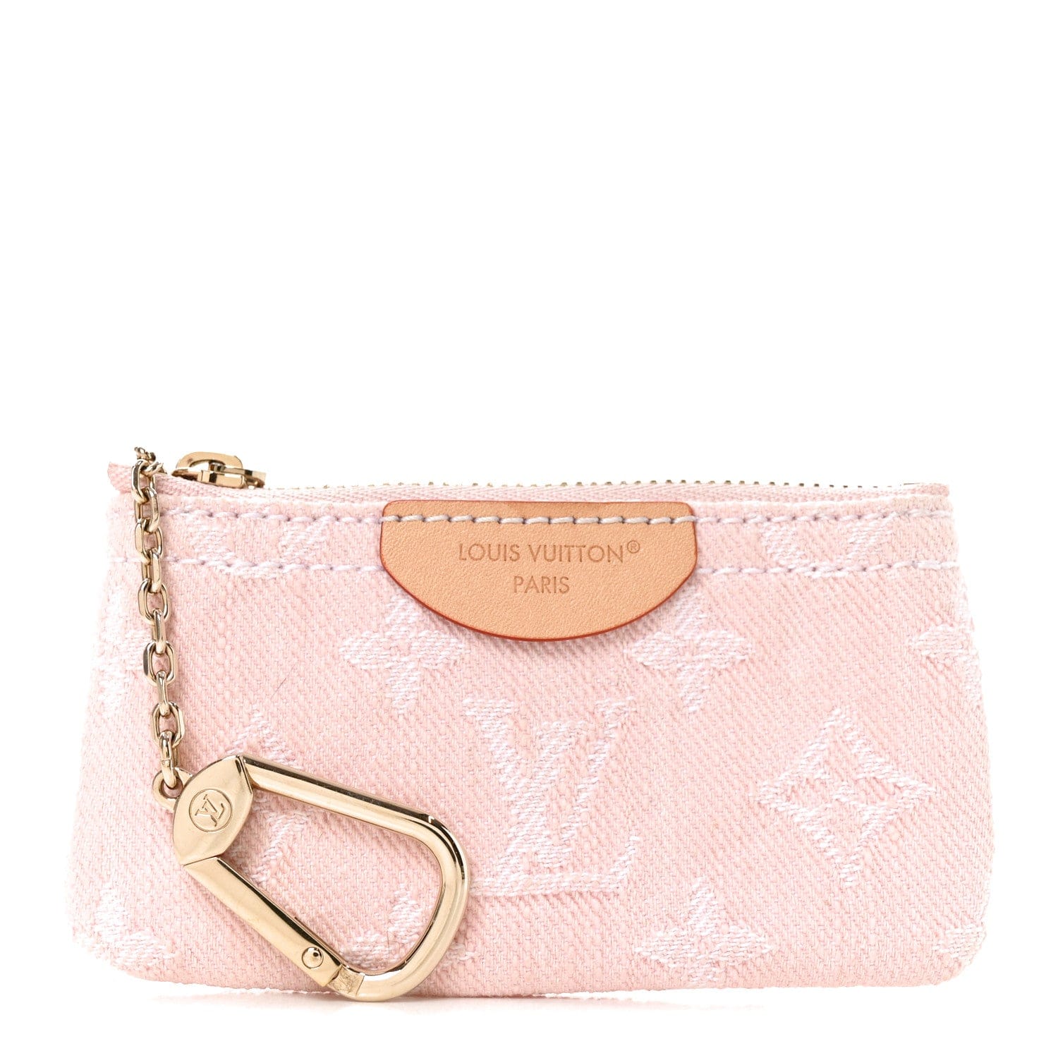 Louis Vuitton Monogram Denim Key Pouch Washed Pink