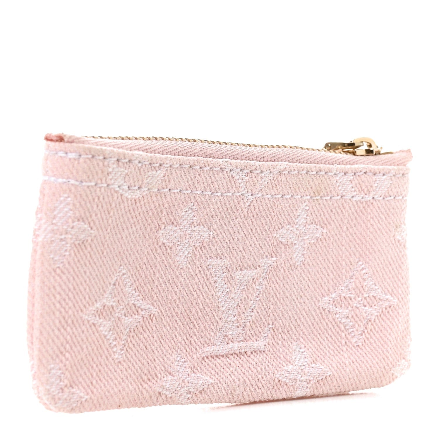 Louis Vuitton Monogram Denim Key Pouch Washed Pink
