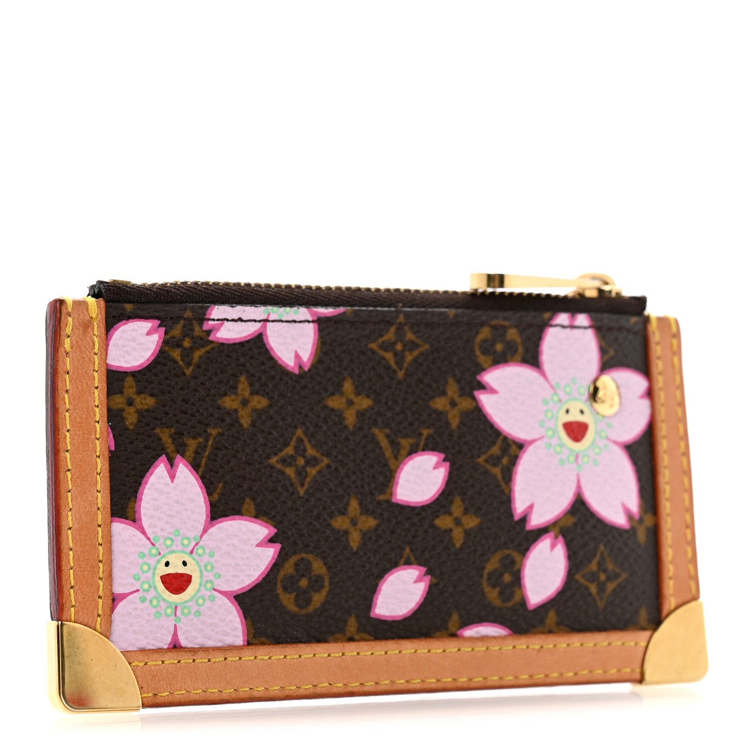 Louis Vuitton Monogram Cherry Blossom Key Pouch Brown