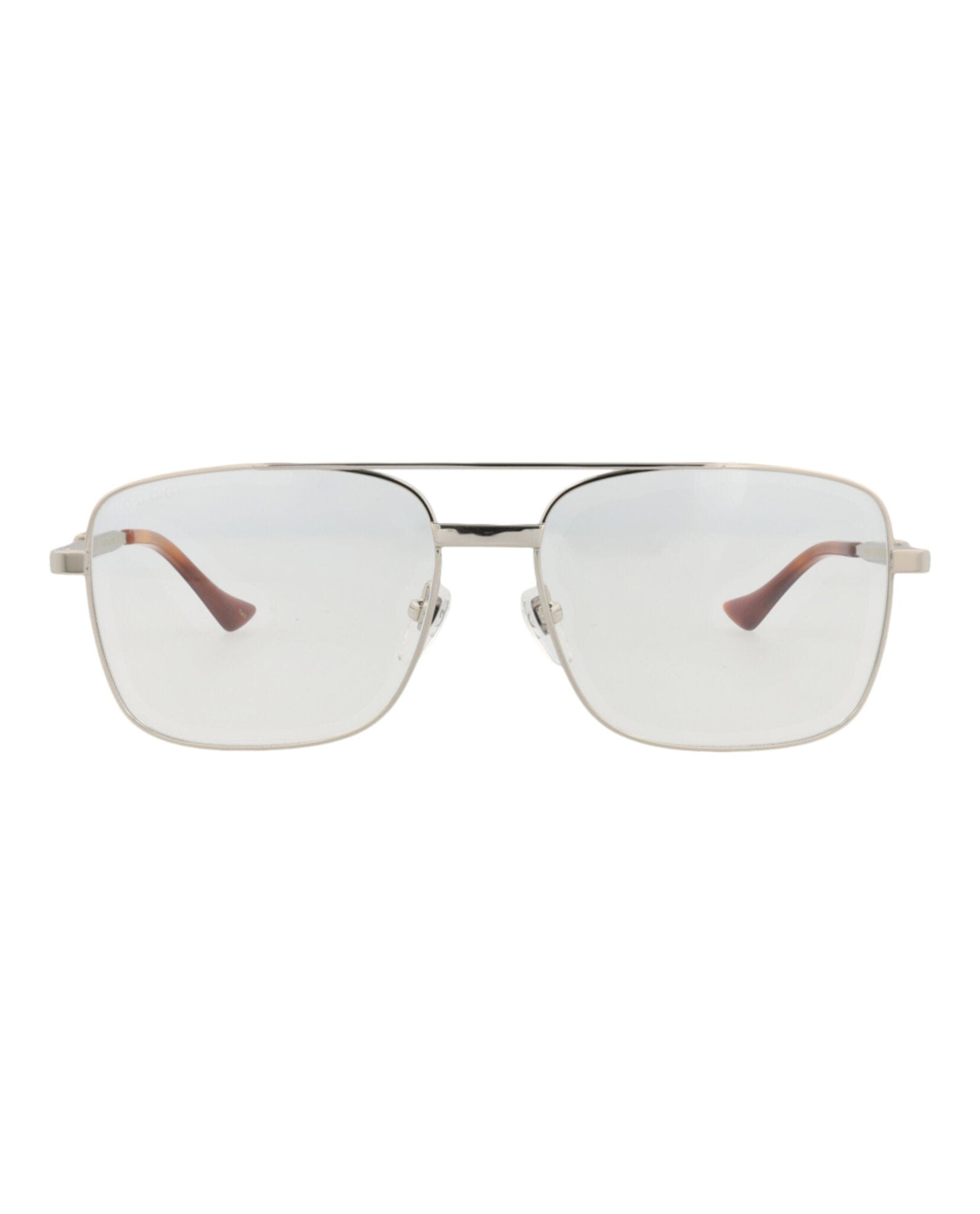 Gucci Mens Aviator Silver Silver Transparent Fashion Designer Eyewear