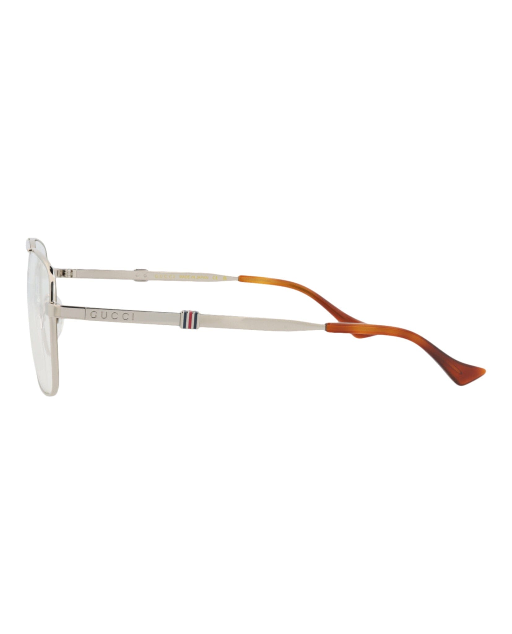 Gucci Mens Aviator Silver Silver Transparent Fashion Designer Eyewear
