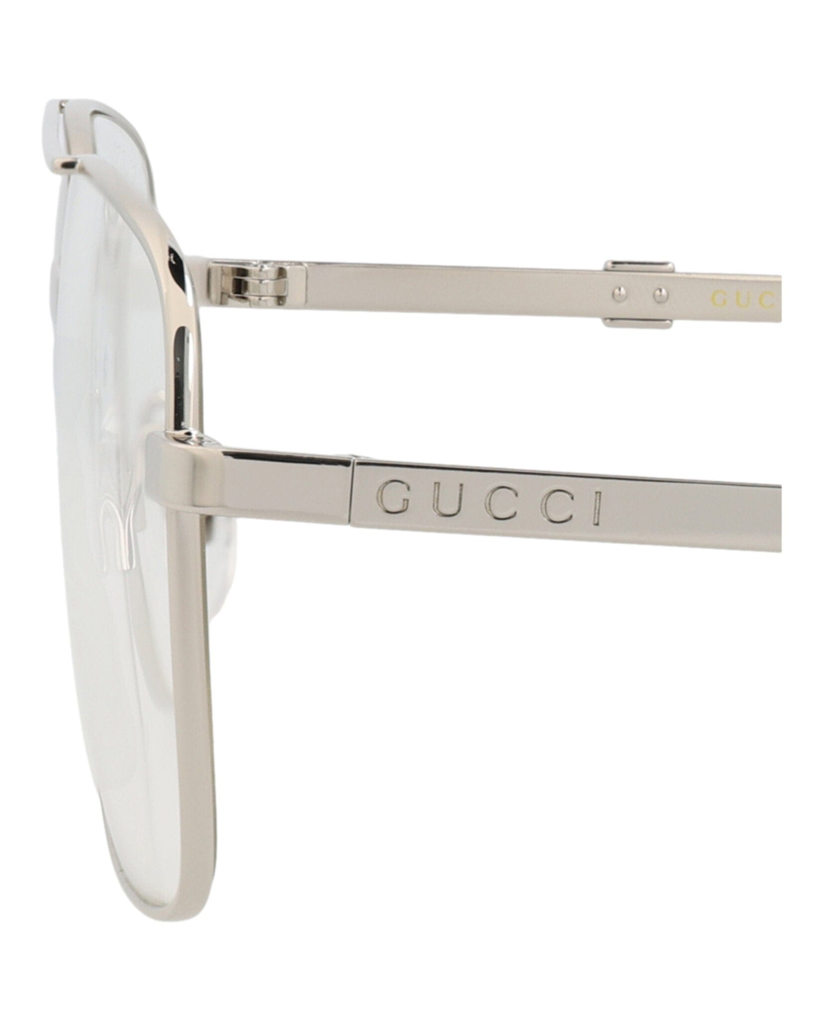 Gucci Mens Aviator Silver Silver Transparent Fashion Designer Eyewear
