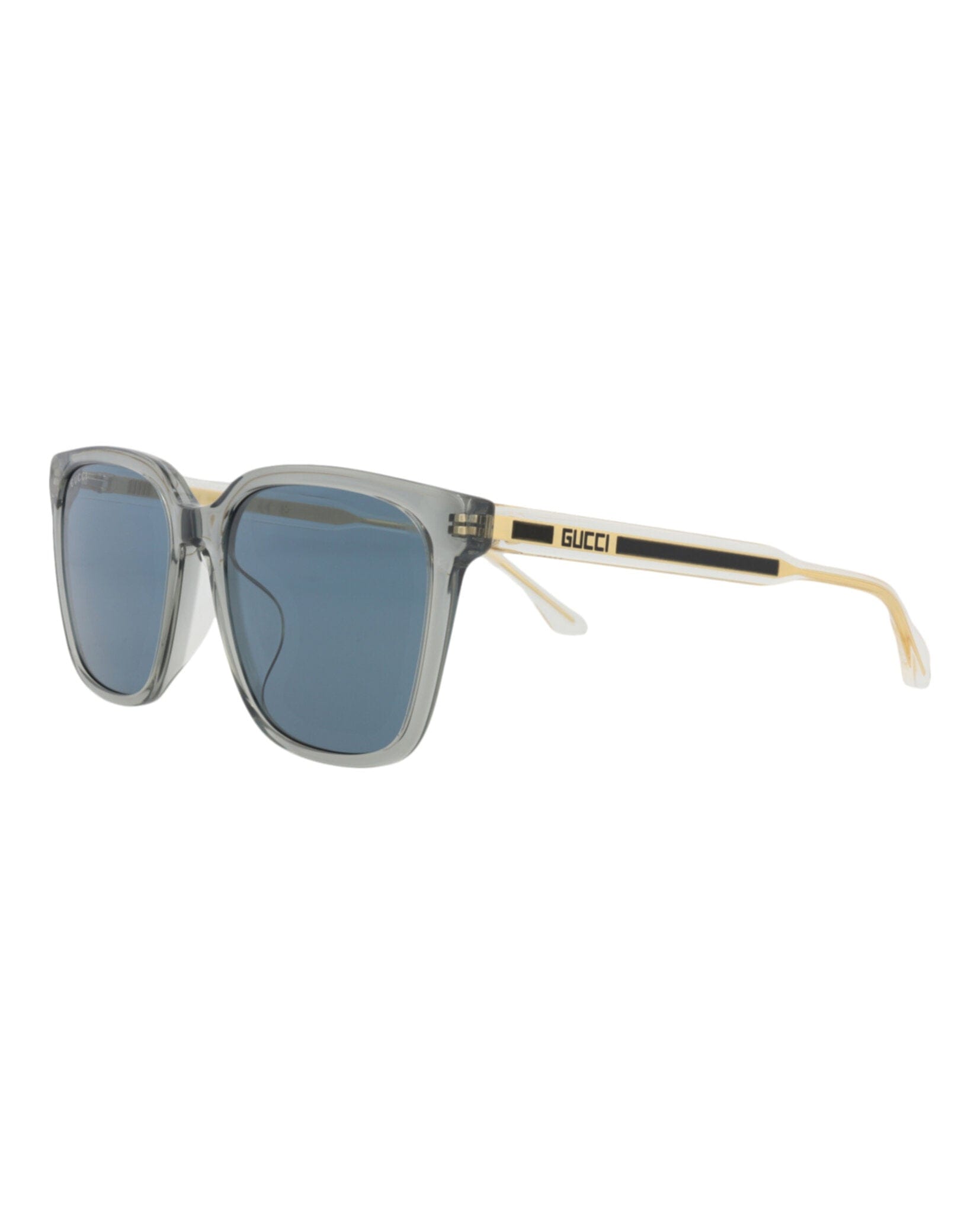 Gucci Unisex Square/Rectangle Grey Crystal Blue Fashion Designer Eyewear
