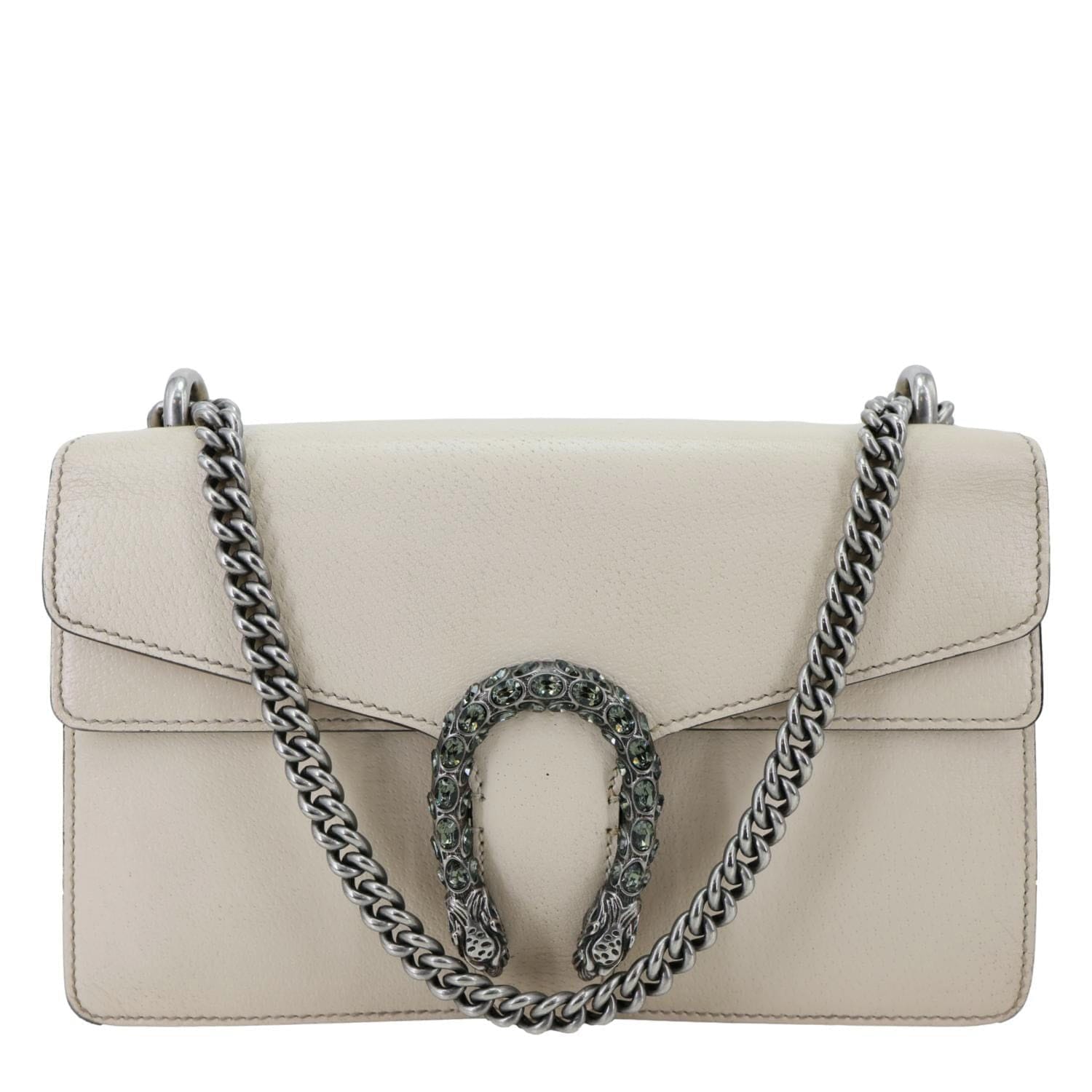 GUCCI Dionysus Small Dollar Calfskin Leather Shoulder Bag Cream 400249