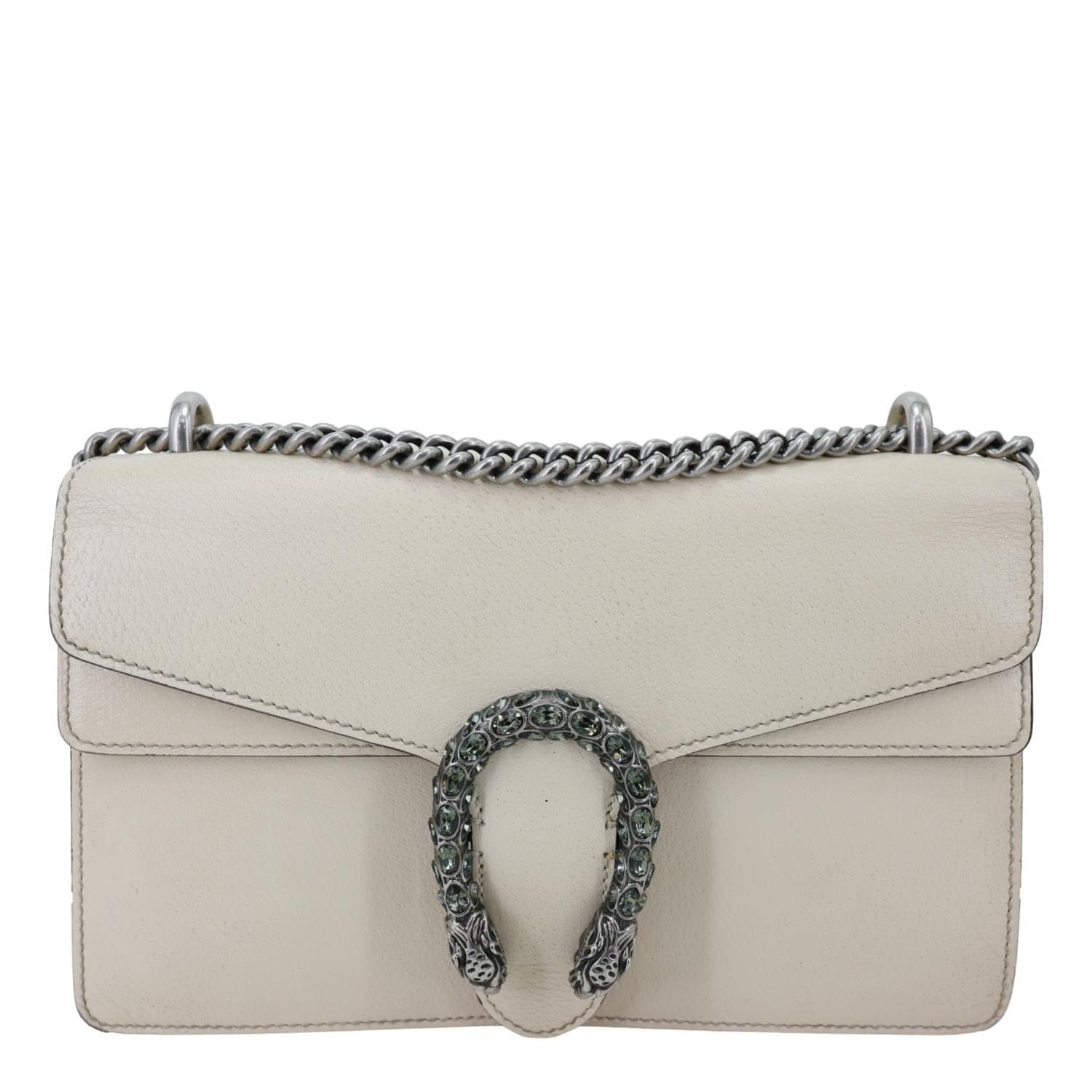 GUCCI Dionysus Small Dollar Calfskin Leather Shoulder Bag Cream 400249