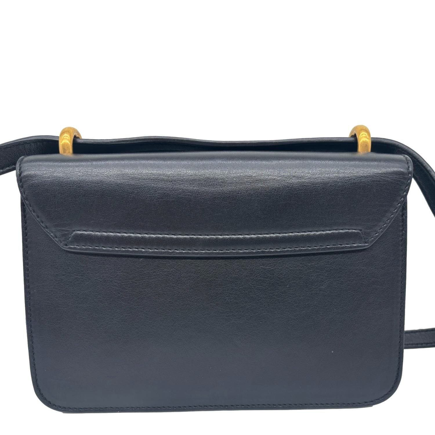 GUCCI Pearly Peony Leather Chain Shoulder Bag Black 432682