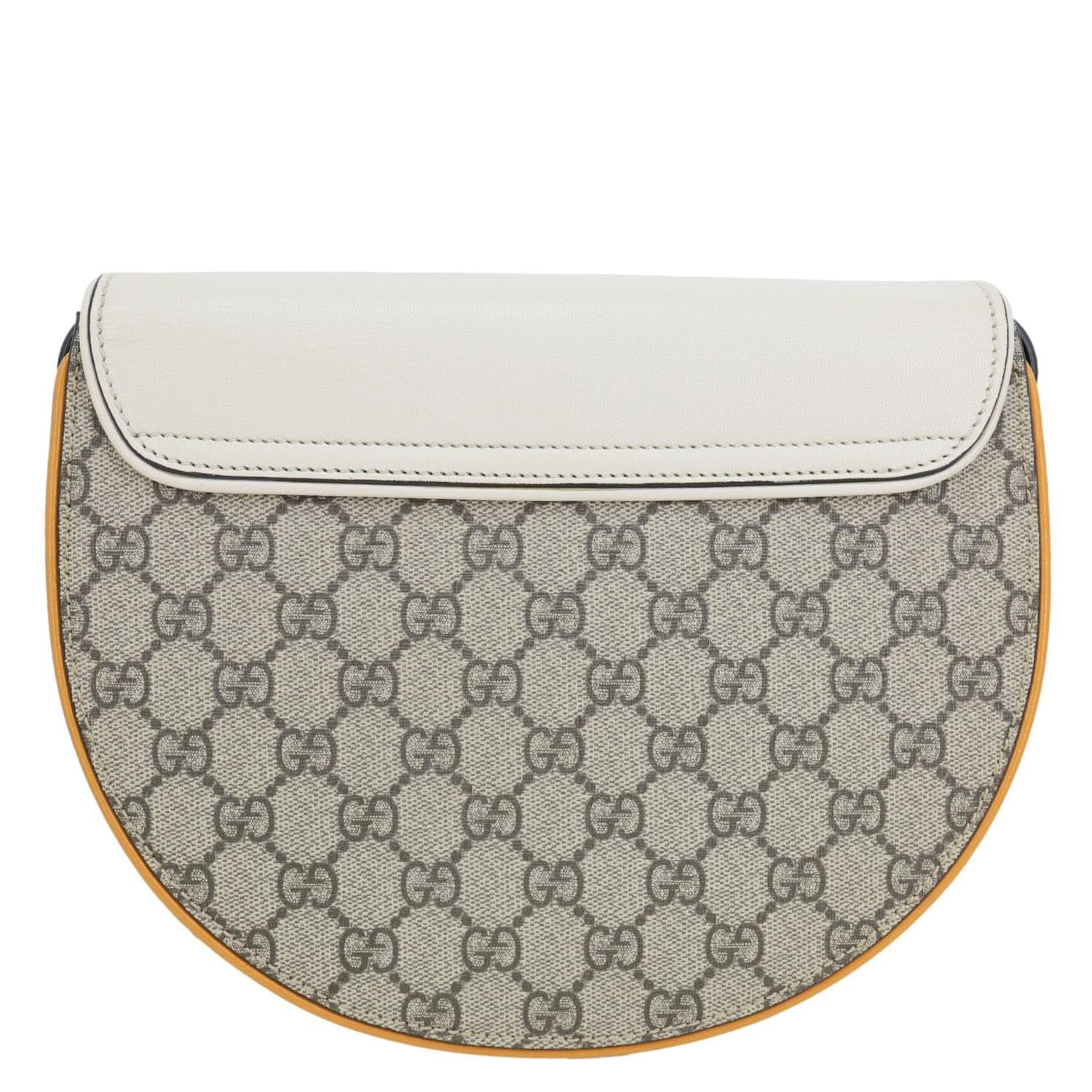 GUCCI Padlock Saddle Small GG Supreme Canvas Shoulder Bag Beige 644524