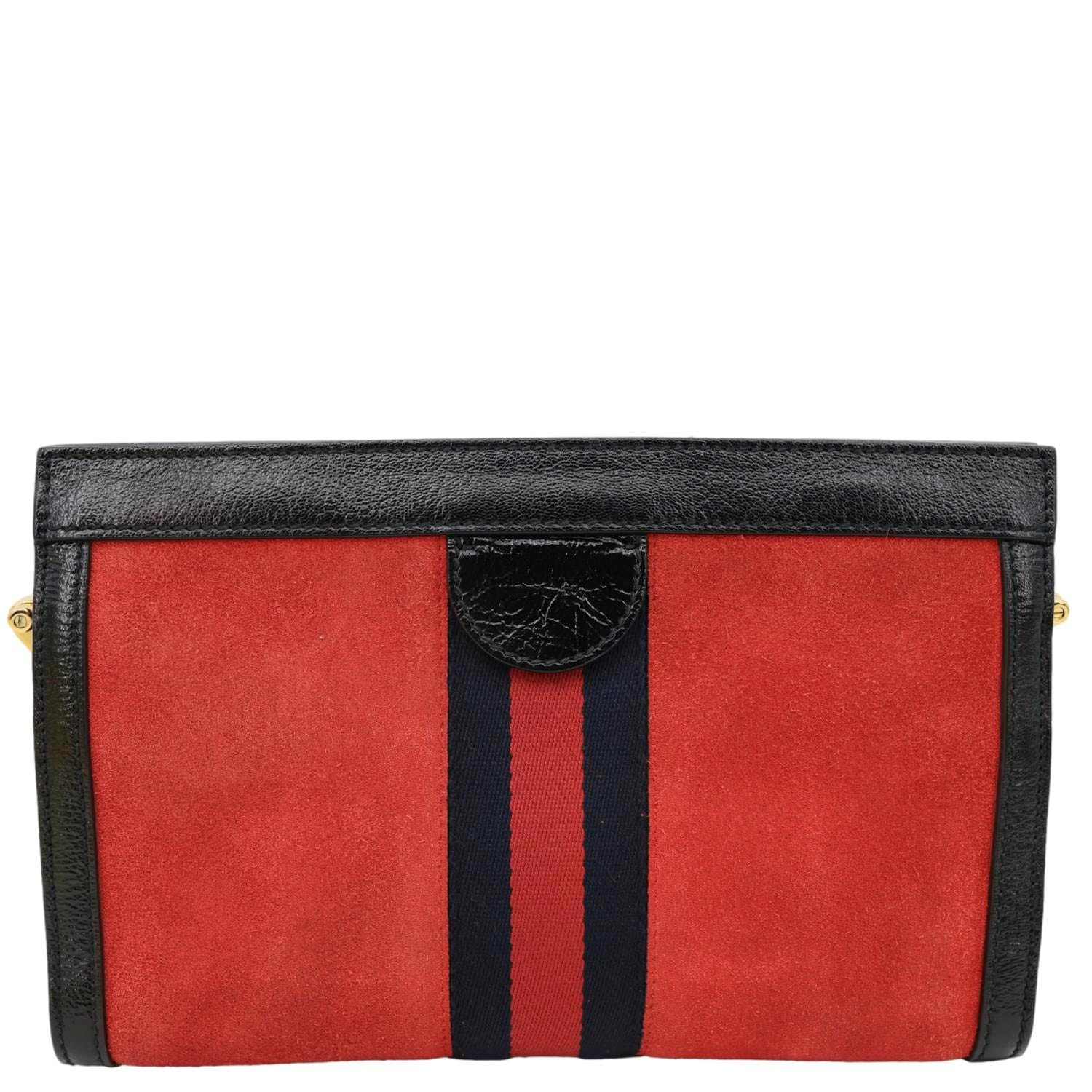 GUCCI Ophidia Small Suede Chain Shoulder Bag Red 503877