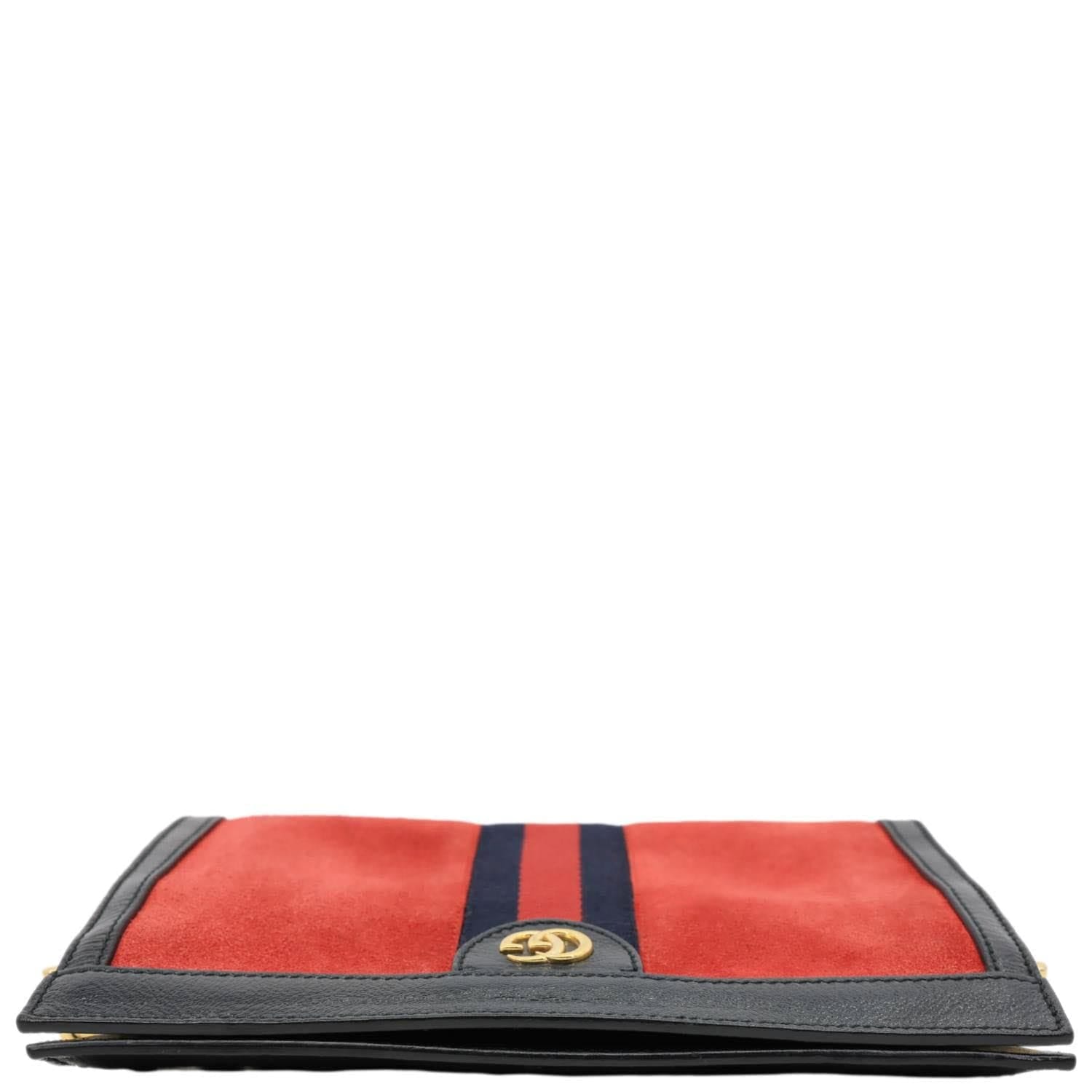 GUCCI Ophidia Small Suede Chain Shoulder Bag Red 503877