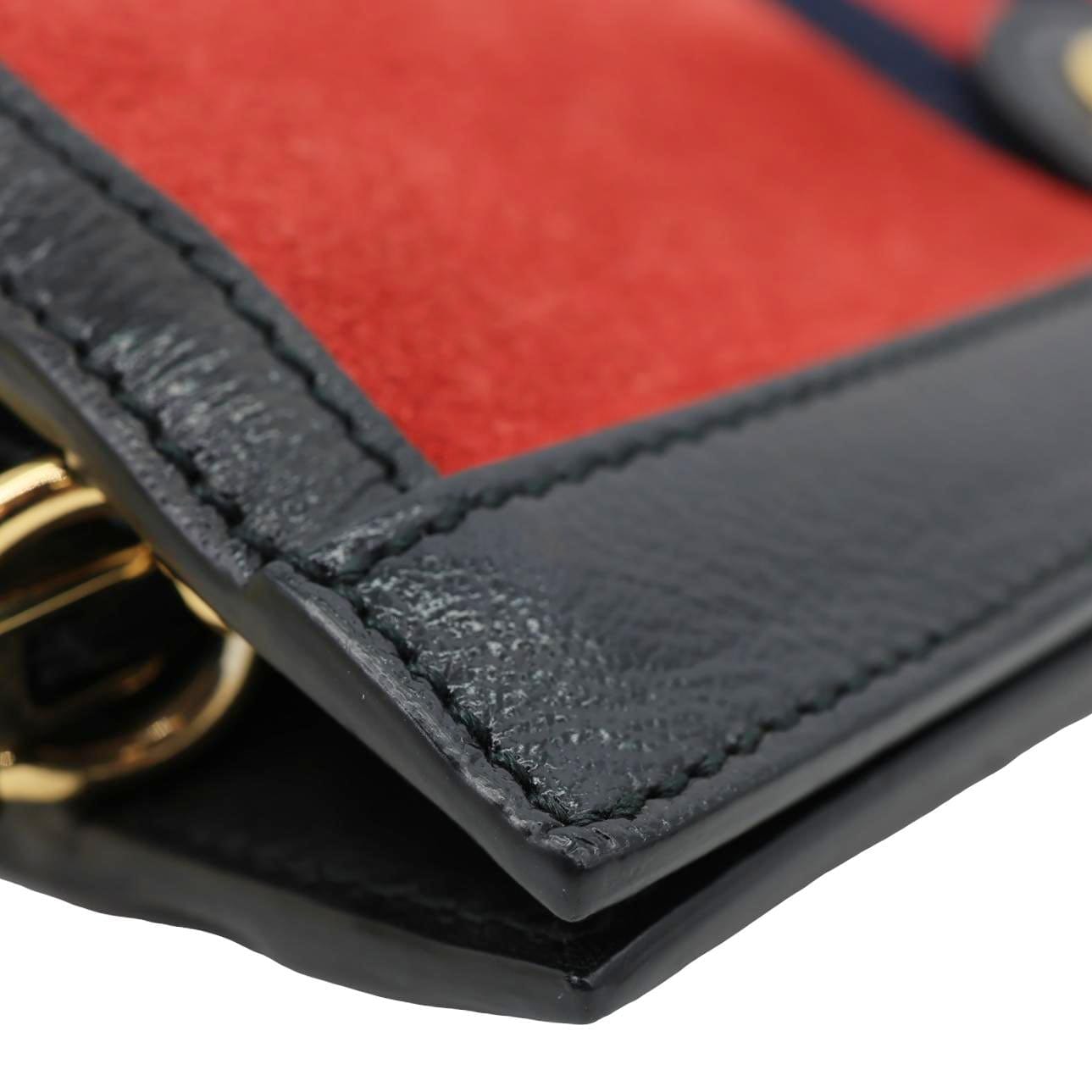 GUCCI Ophidia Small Suede Chain Shoulder Bag Red 503877