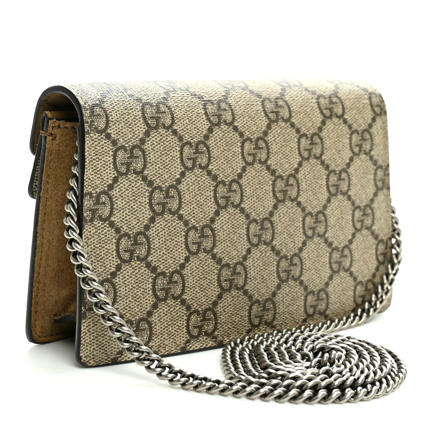 Gucci GG Supreme Monogram Super Mini Dionysus Shoulder Bag Taupe