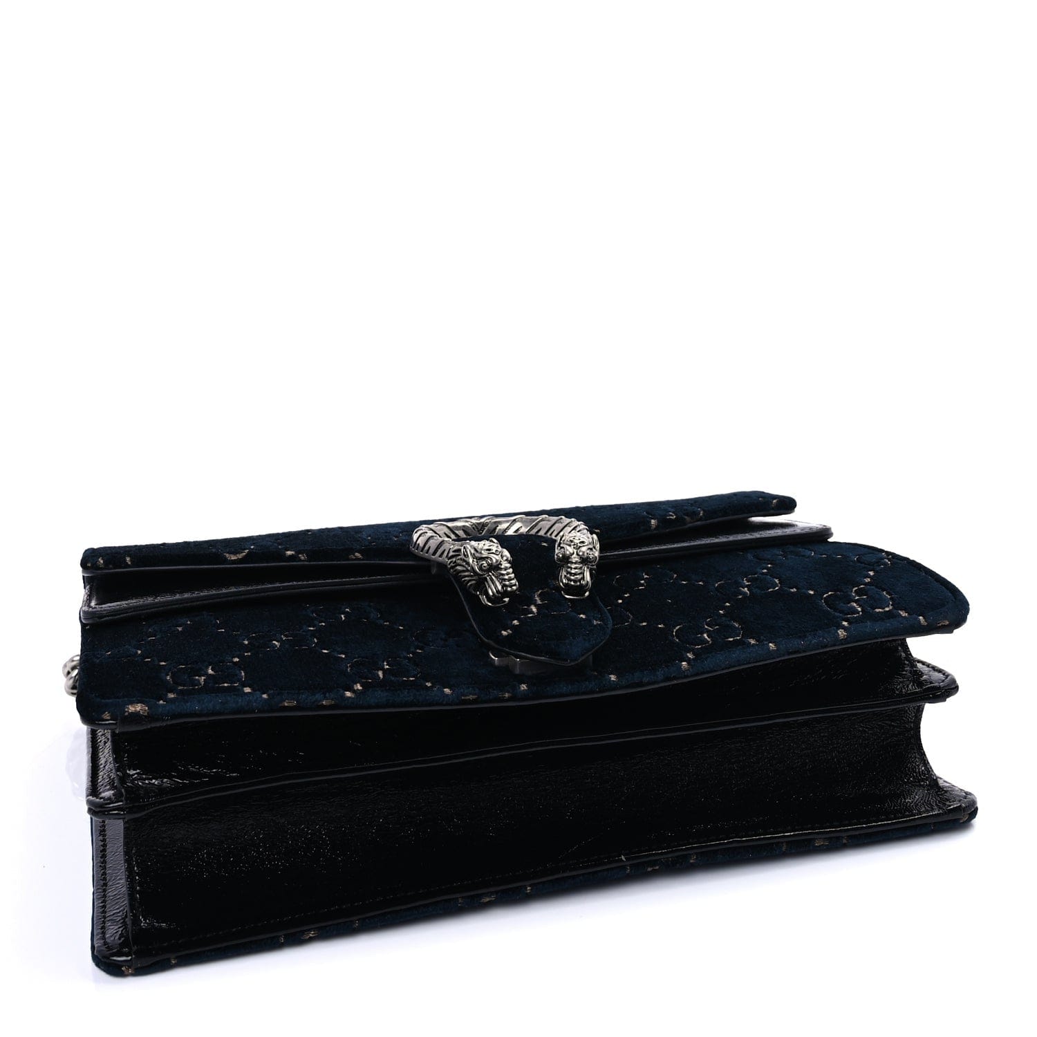 Gucci Velvet Skipper GG Monogram Small Dionysus Shoulder Bag Blue Beige Black