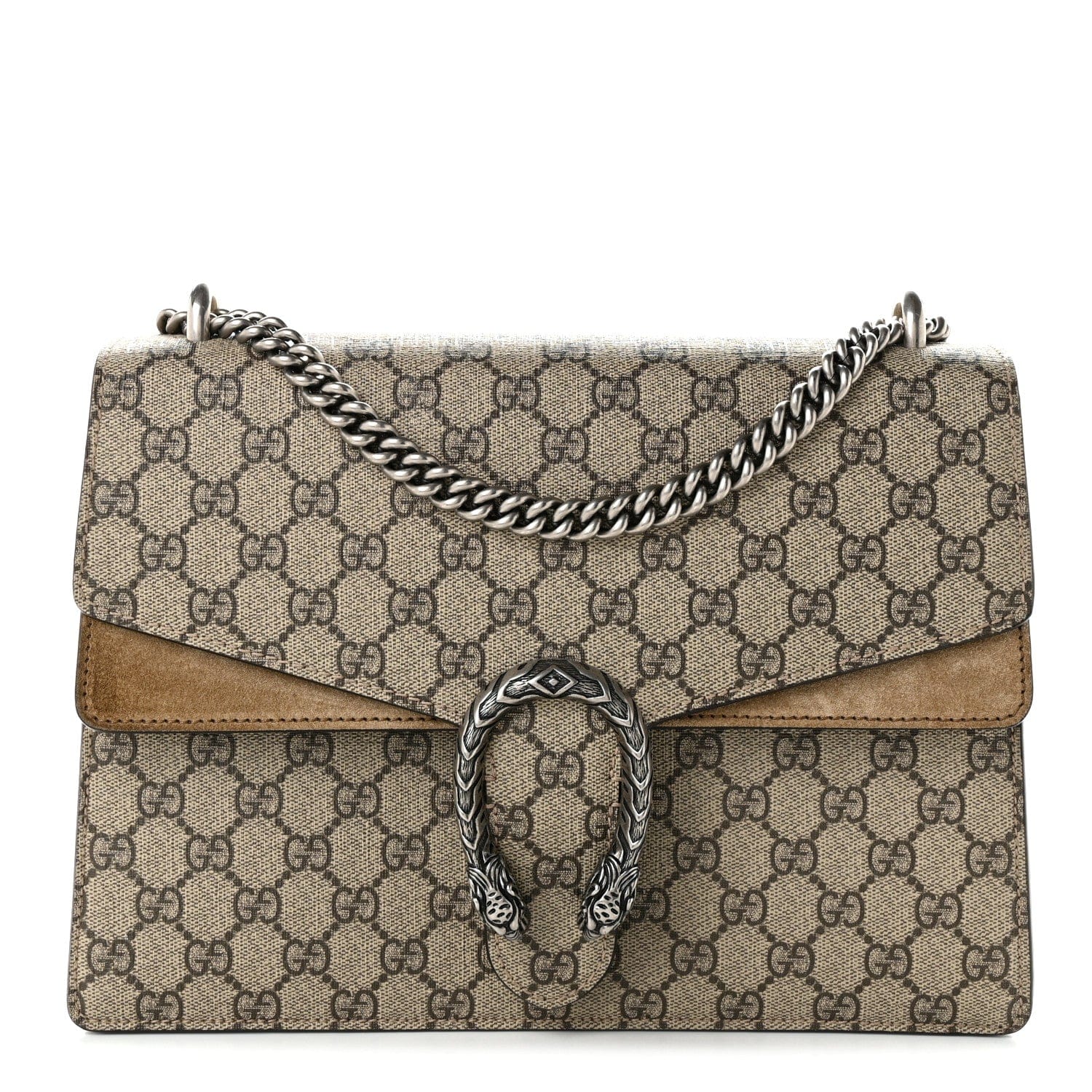 Gucci GG Supreme Monogram Medium Dionysus Shoulder Bag Taupe