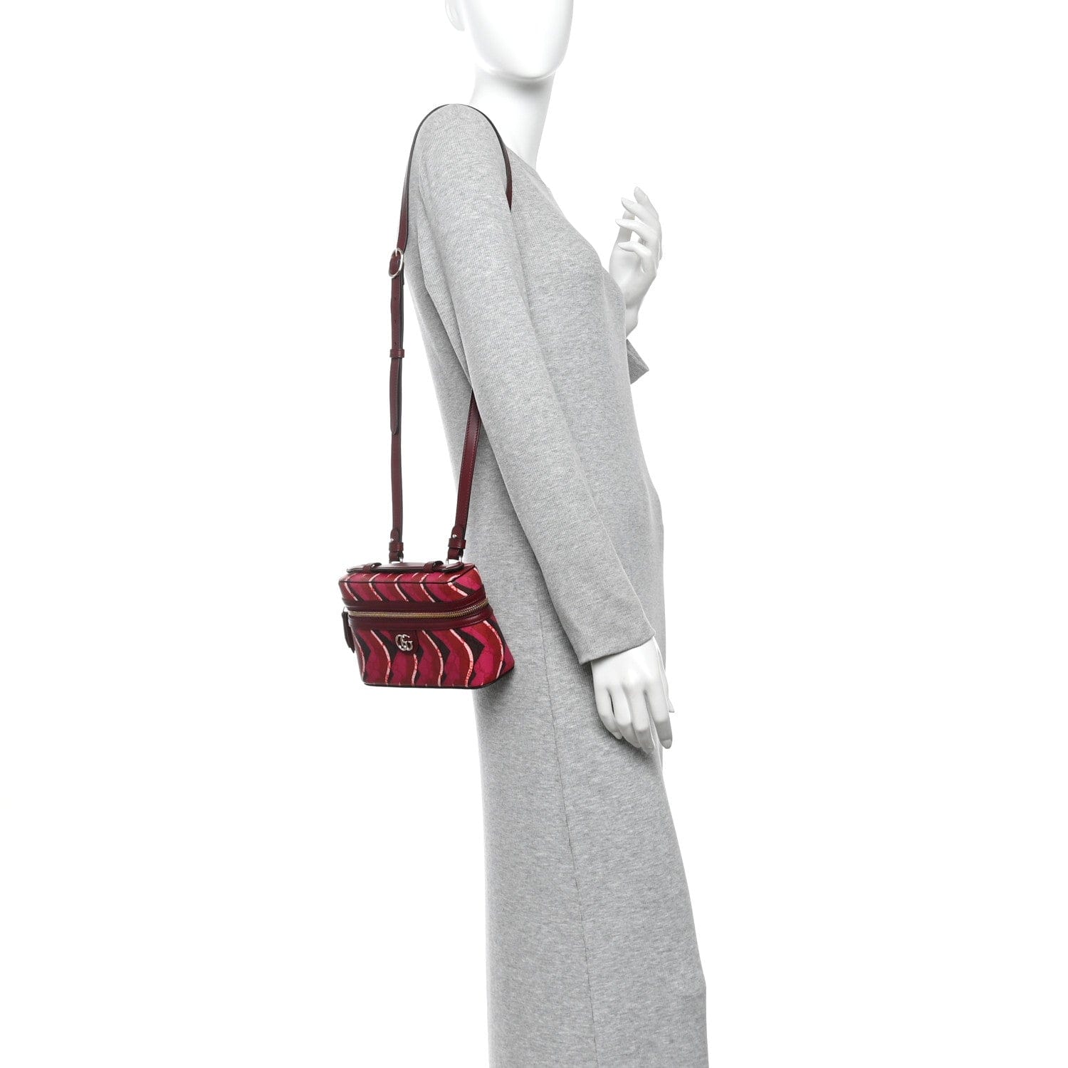 Gucci GG Supreme Monogram Canvas Lunar New Year Shoulder Bag Red Pink Multicolor
