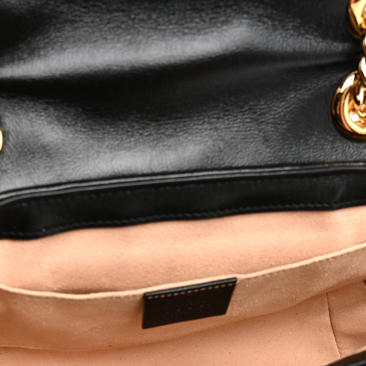 Gucci Monogram Matelasse Diagonal Mini GG Marmont Shoulder Bag Beige Black