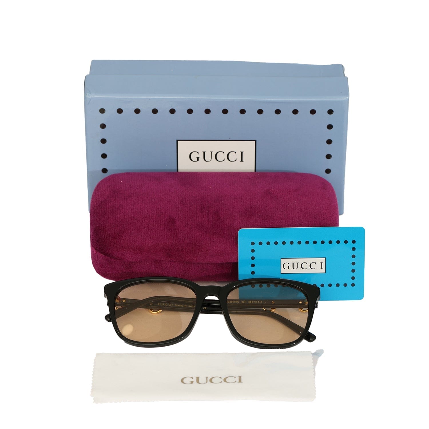 GUCCI BLACK HORSEBIT SUNGLASSES