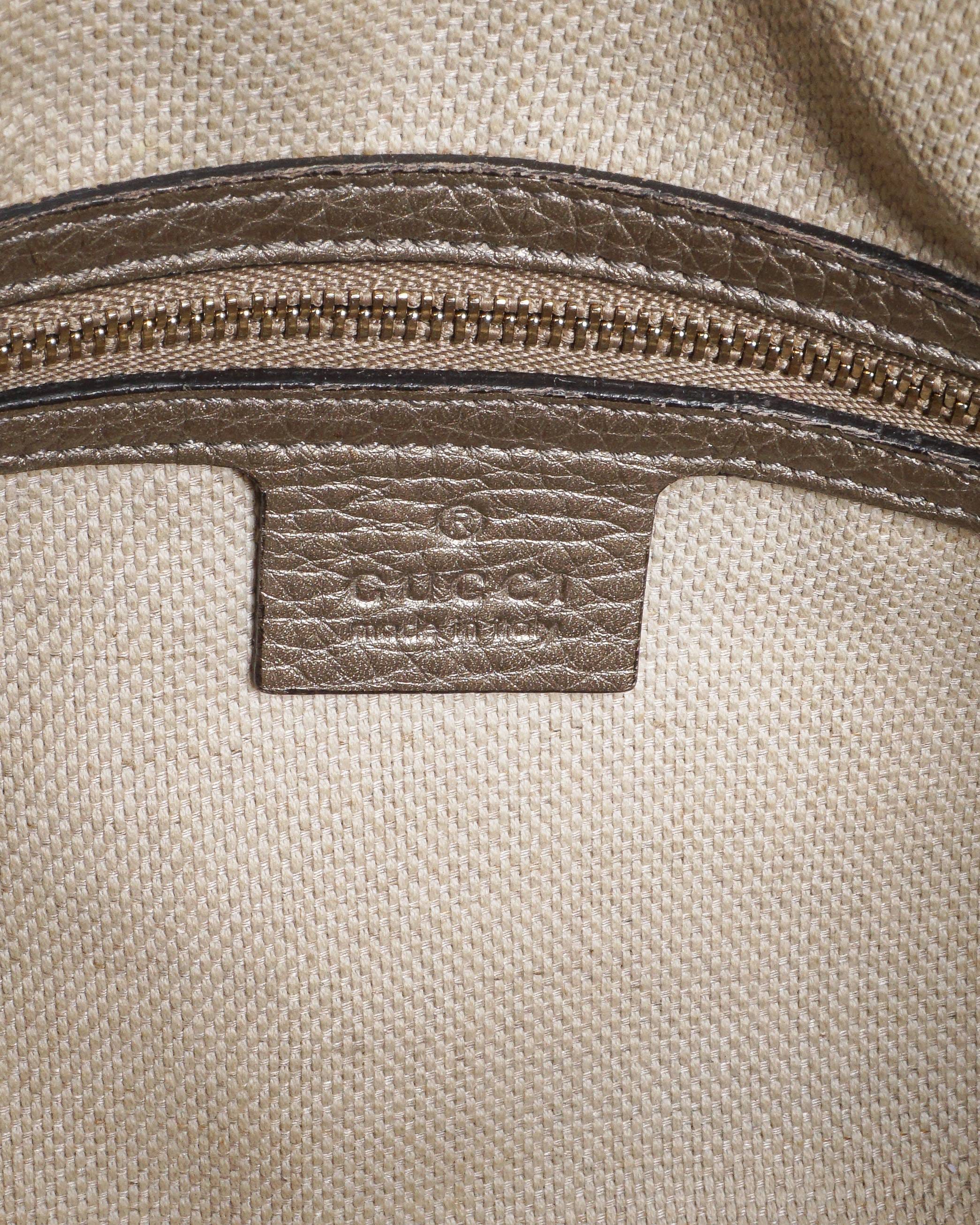 Gucci Metallic Gold Leather Medium Soho Chain Shoulder Bag