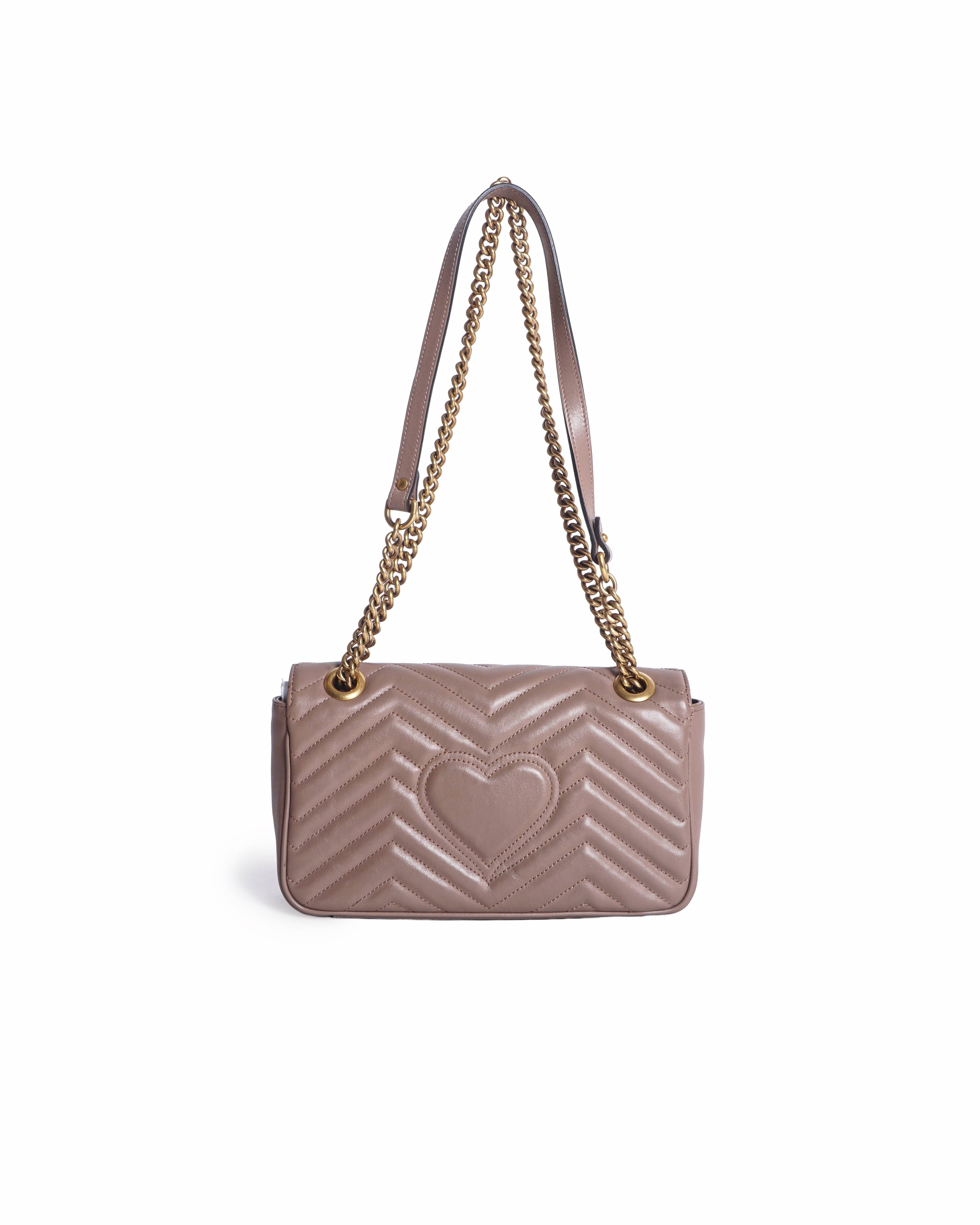 Gucci GG Marmont Shoulder Bag Beige Matelassé Leather