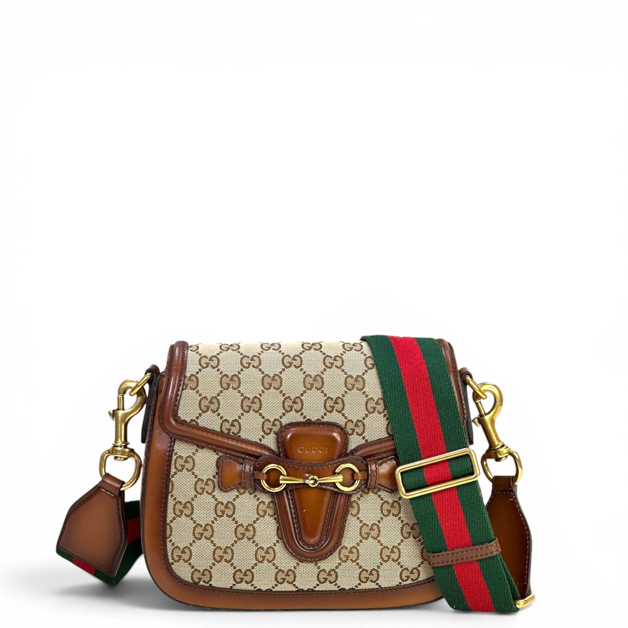 Gucci Lady Web Canvas/Leather Shoulder Bag