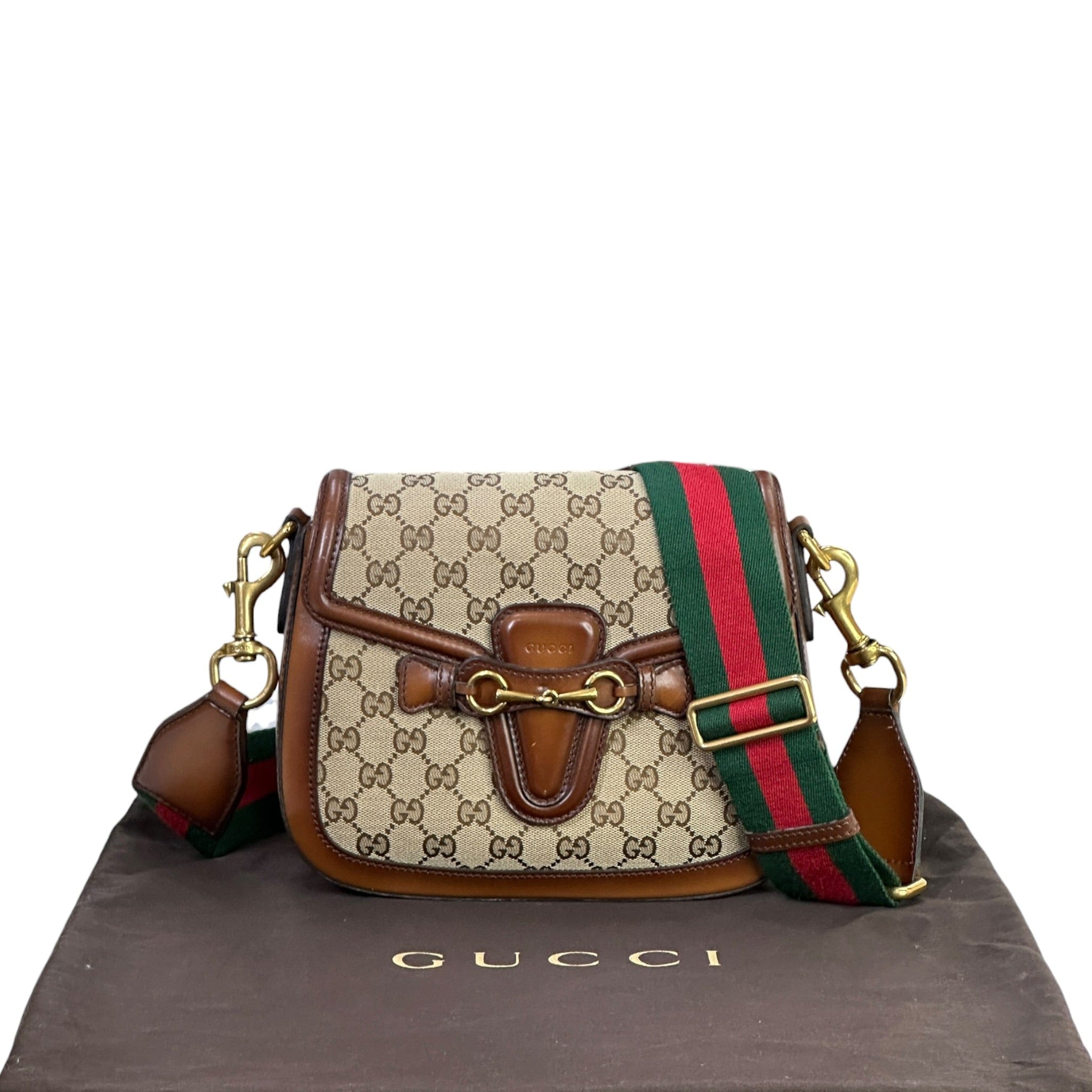 Gucci Lady Web Canvas/Leather Shoulder Bag