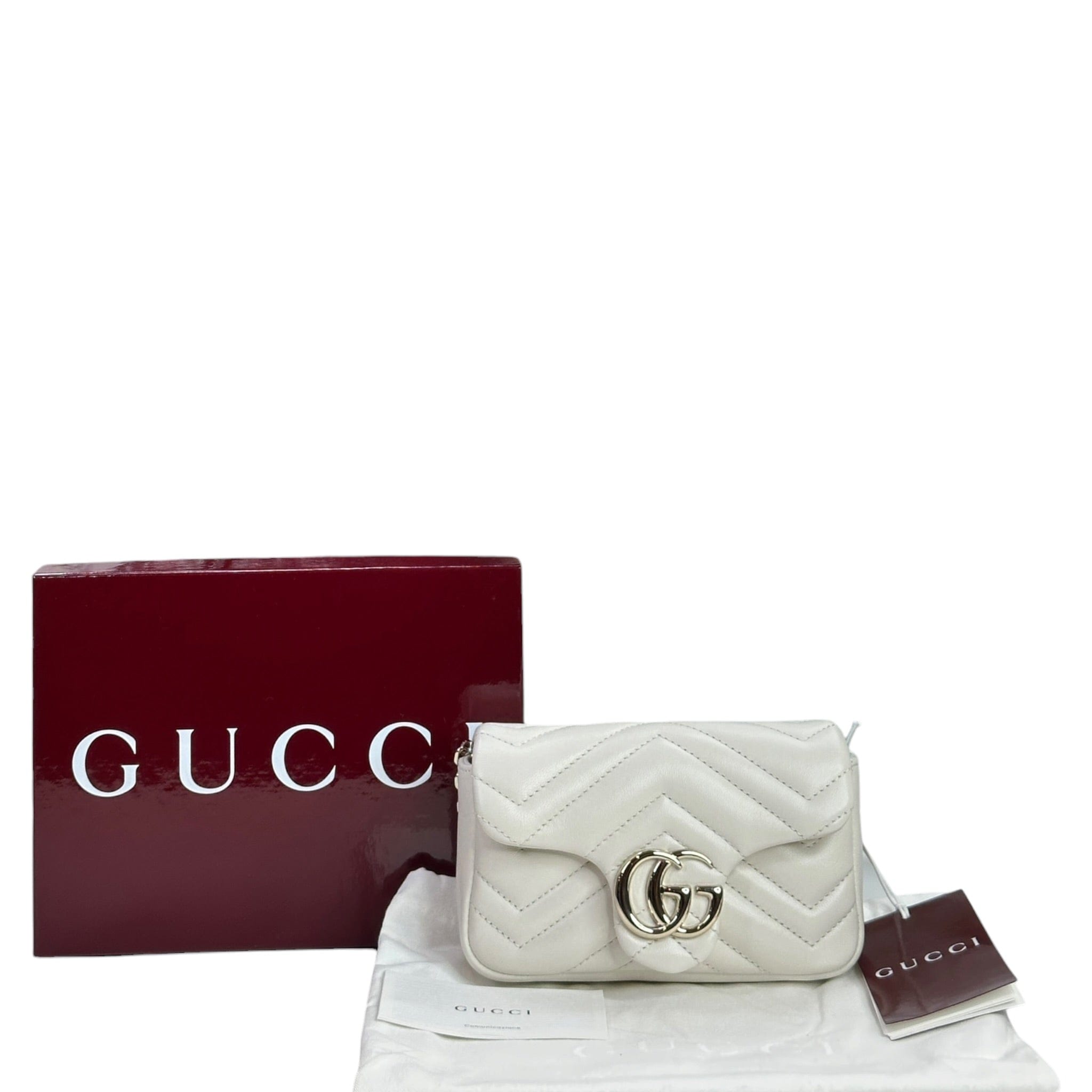 Gucci GG Marmont Shoulder Bag Mini White Matelassé