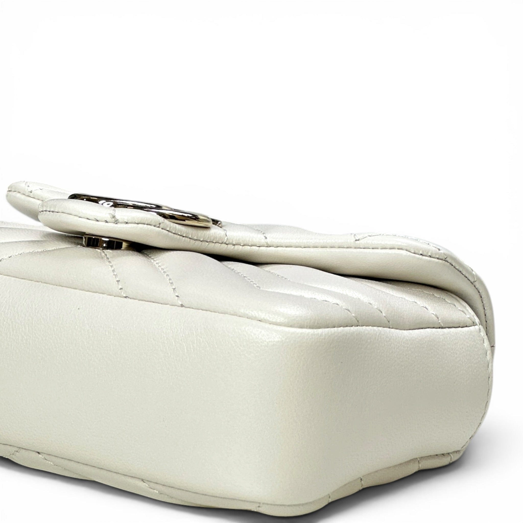 Gucci GG Marmont Shoulder Bag Mini White Matelassé