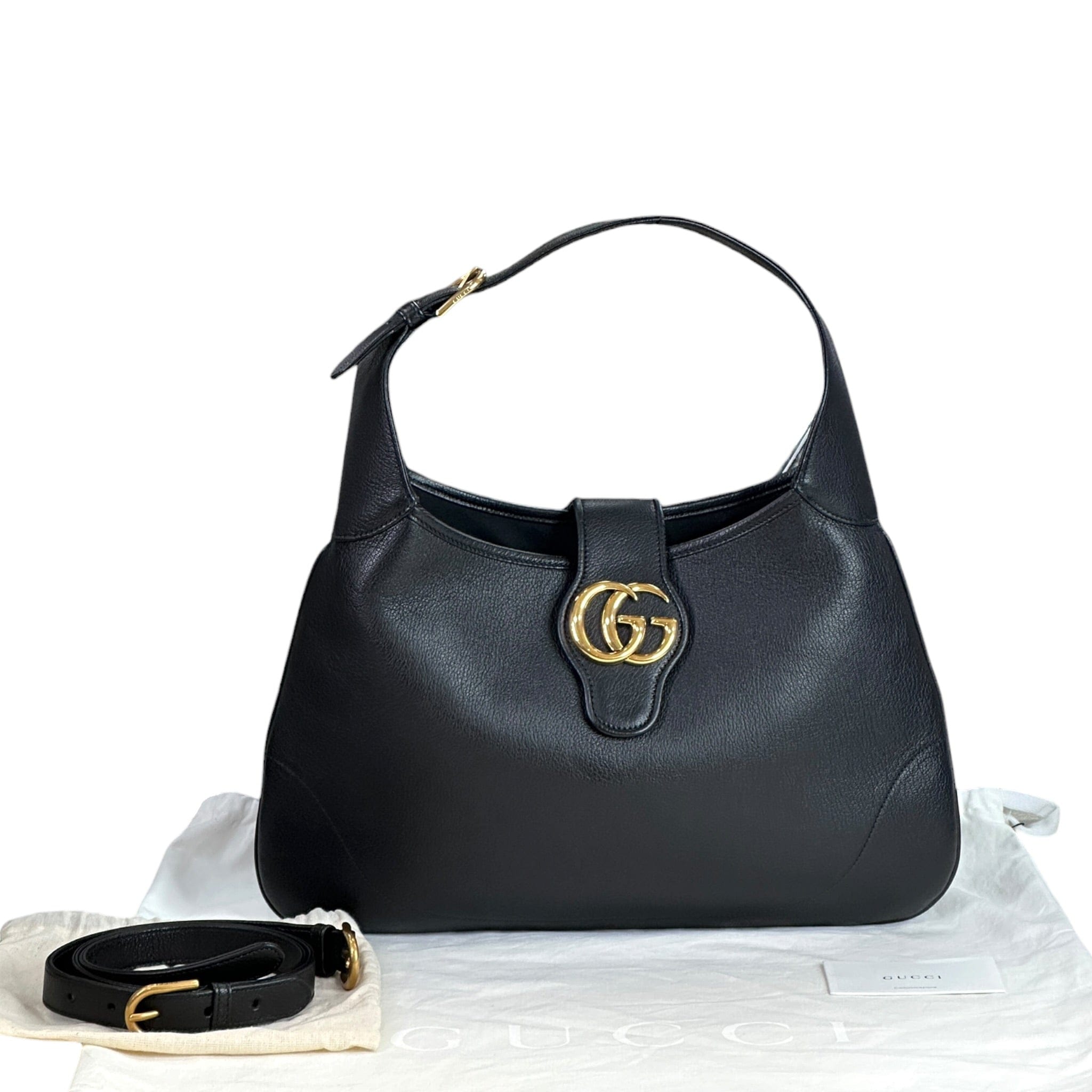 Gucci Aphrodite Shoulder Bag Black Leather