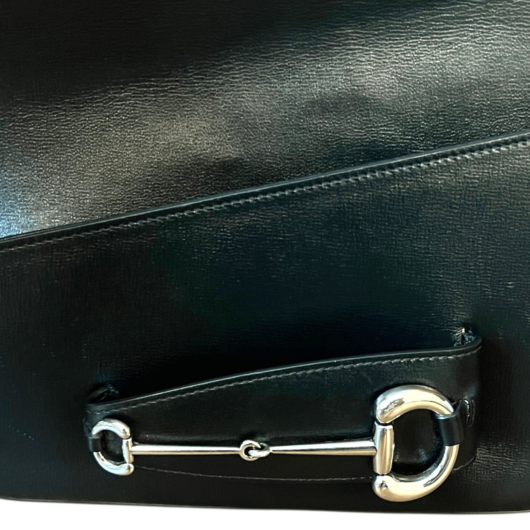 Gucci Horsebit 1955 Asymmetric Shoulder Bag Small Black Leather