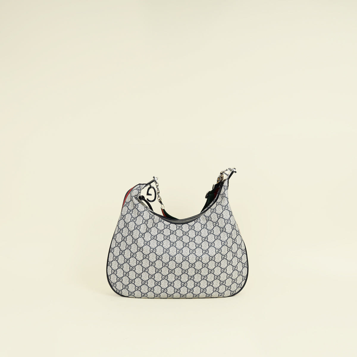 Gucci Navy Blue GG Supreme Attache Medium Shoulder Bag