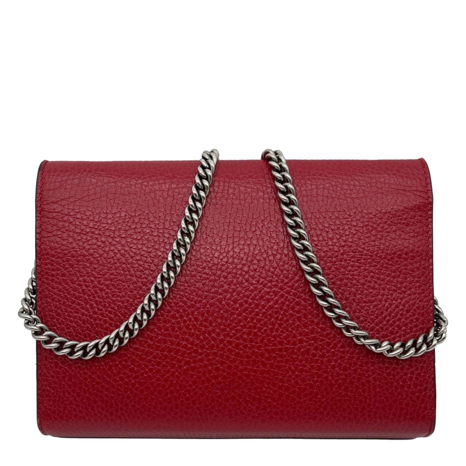 GUCCI Dionysus Mini Calfskin Leather Wallet on Chain Red 401231