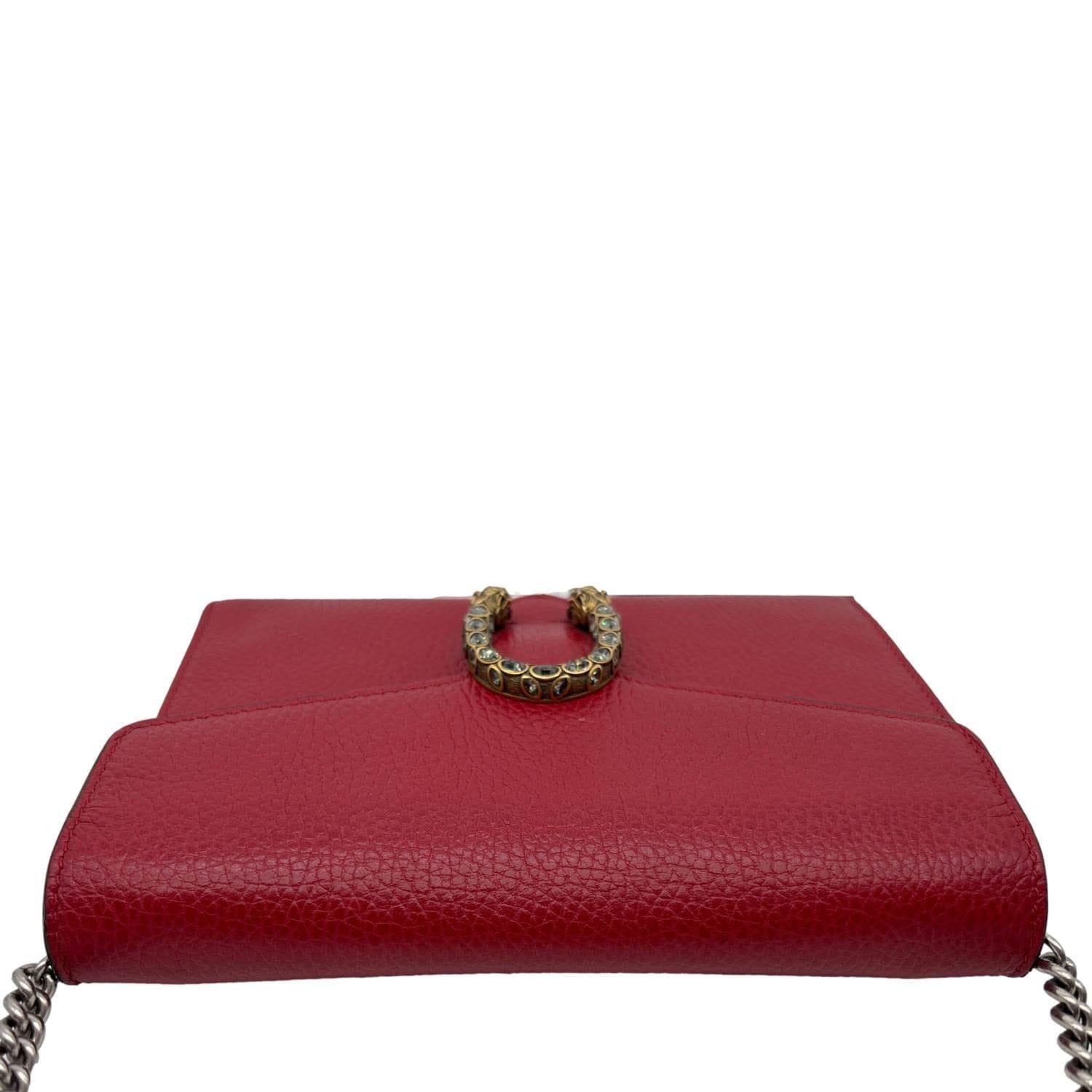 GUCCI Dionysus Mini Calfskin Leather Wallet on Chain Red 401231