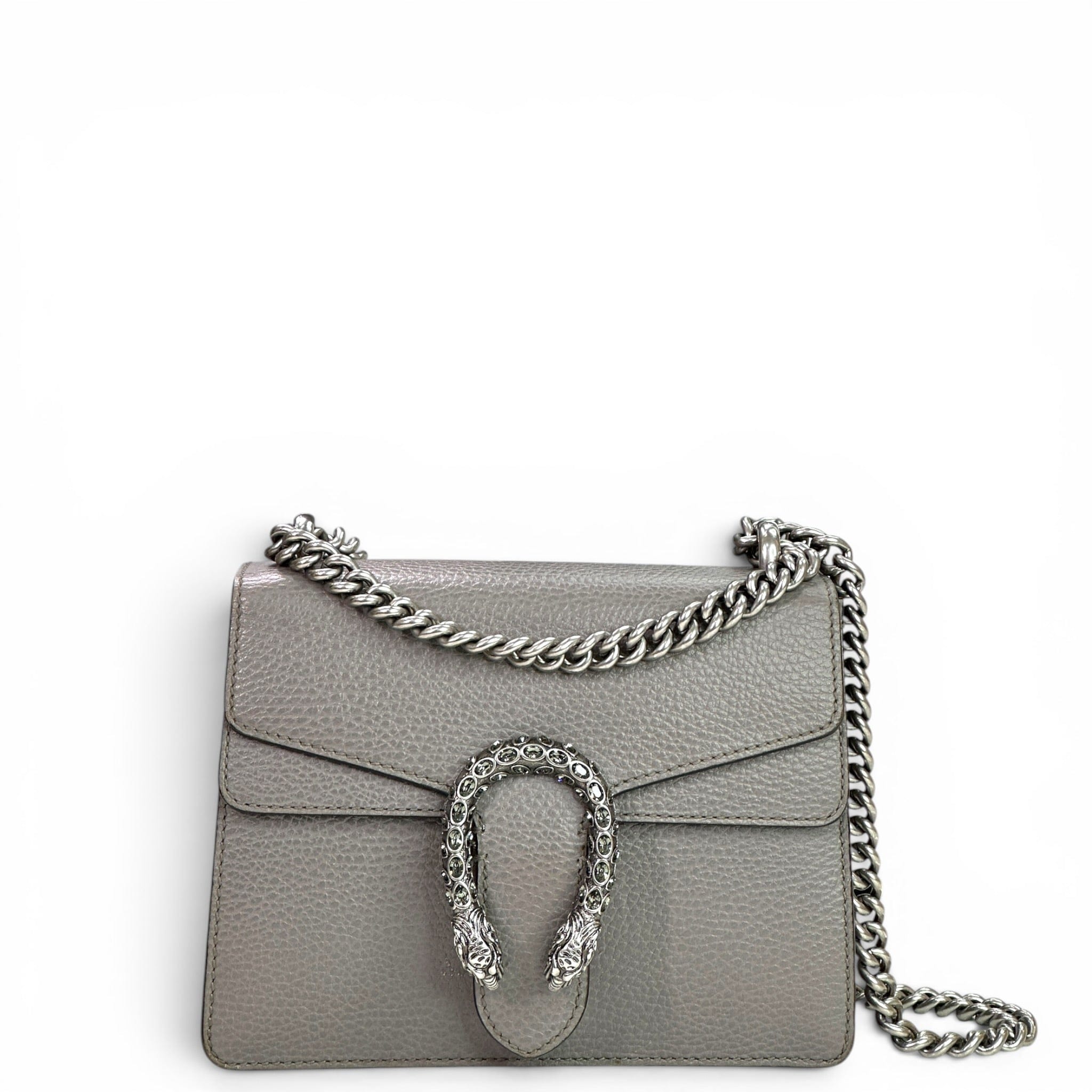 Gucci Dionysus Mini Grey Textured Leather Bag