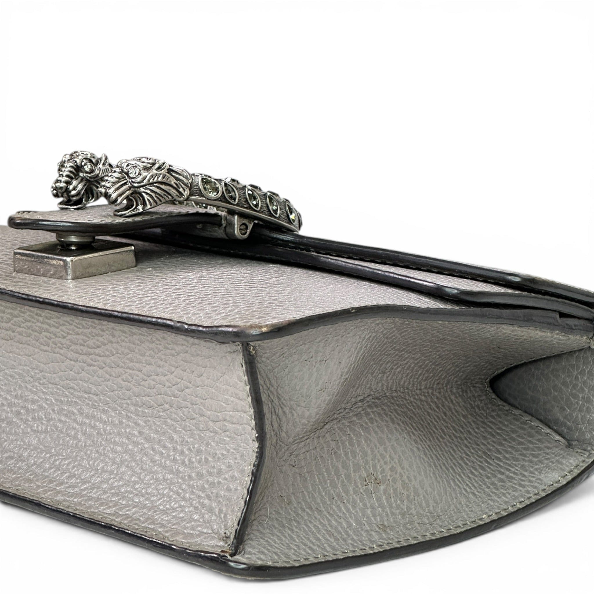 Gucci Dionysus Mini Grey Textured Leather Bag