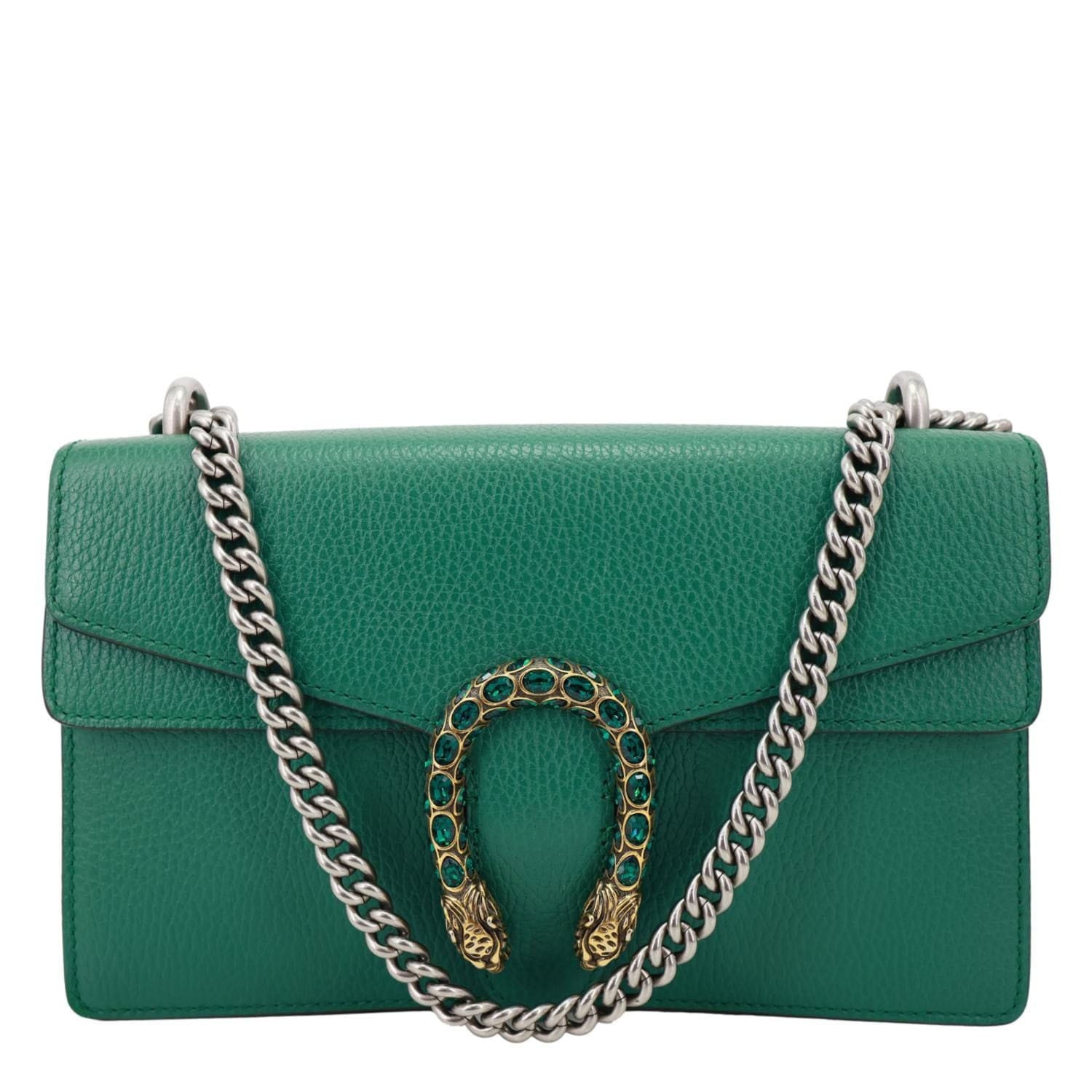 GUCCI Dionysus Small Dollar Calfskin Leather Shoulder Bag Green 400249