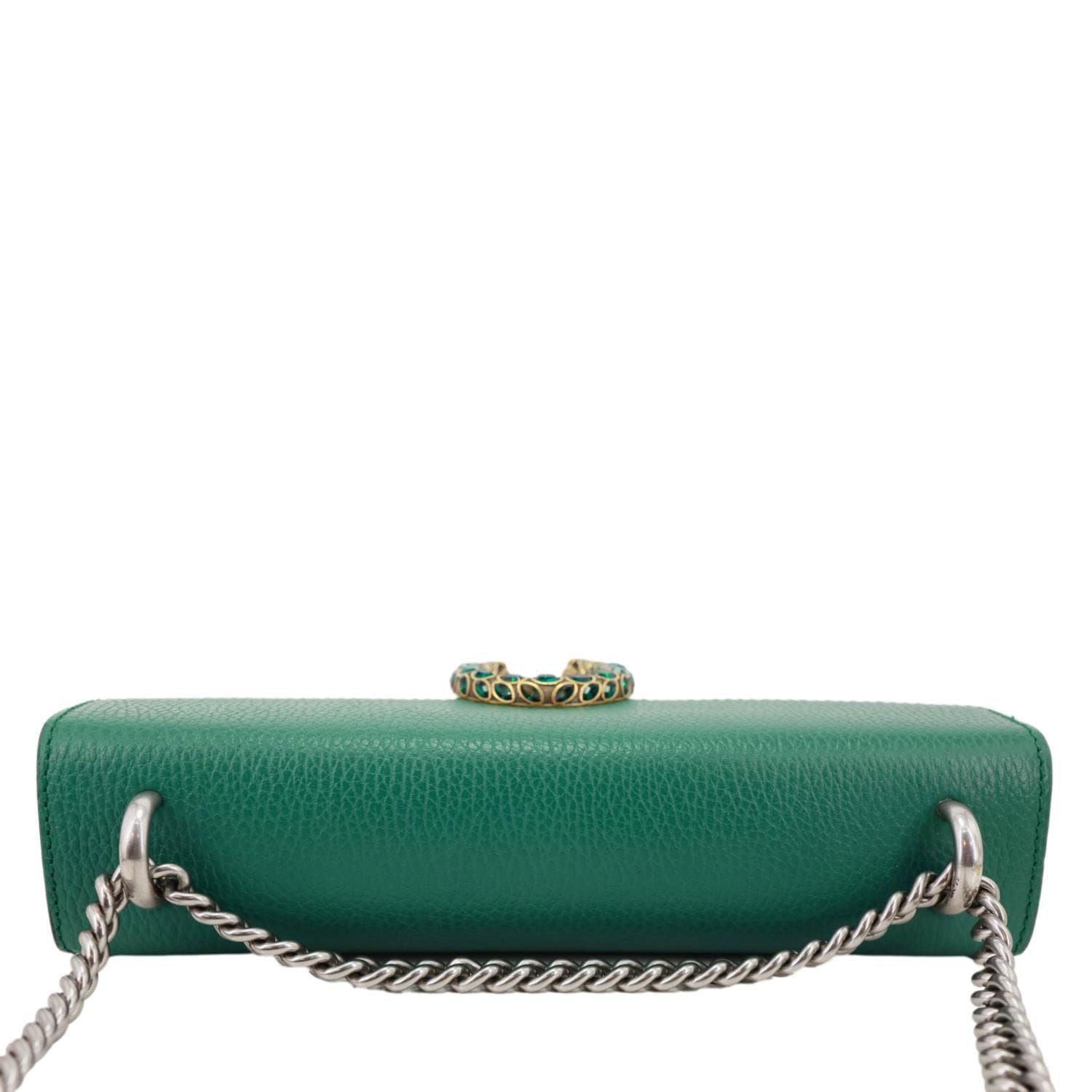 GUCCI Dionysus Small Dollar Calfskin Leather Shoulder Bag Green 400249