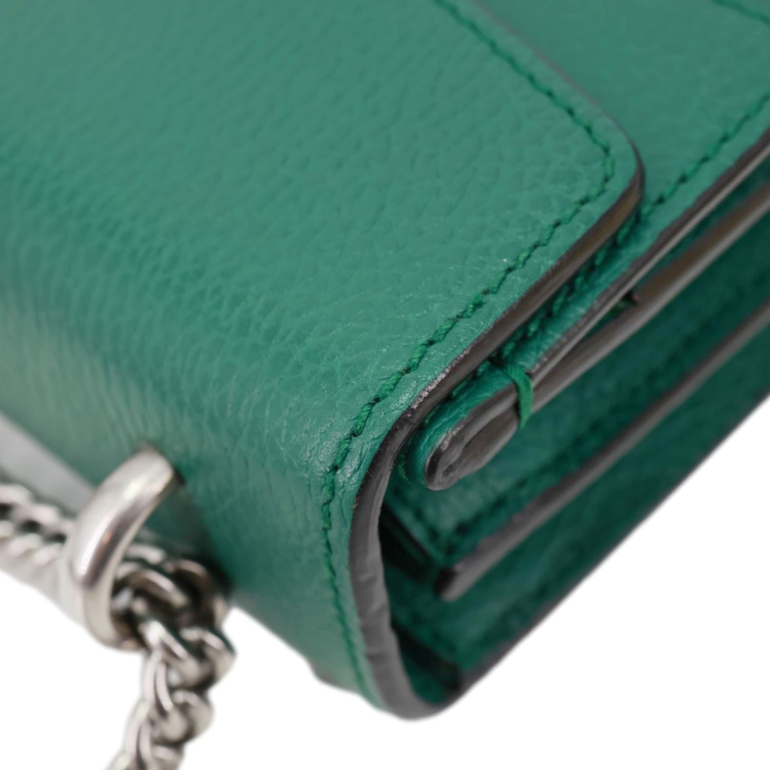 GUCCI Dionysus Small Dollar Calfskin Leather Shoulder Bag Green 400249