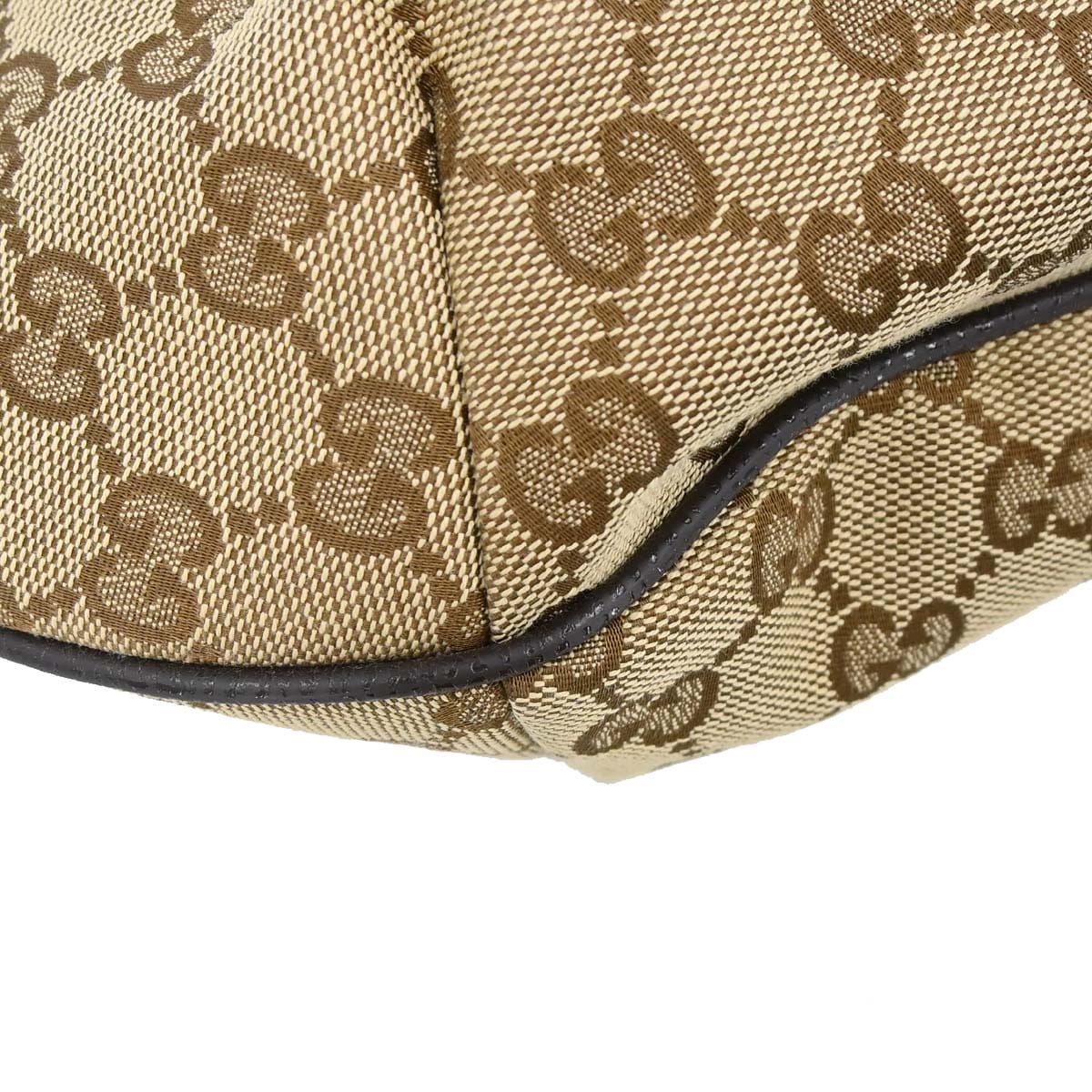 Gucci Brown Beige Canvas GG Shoulder Bag